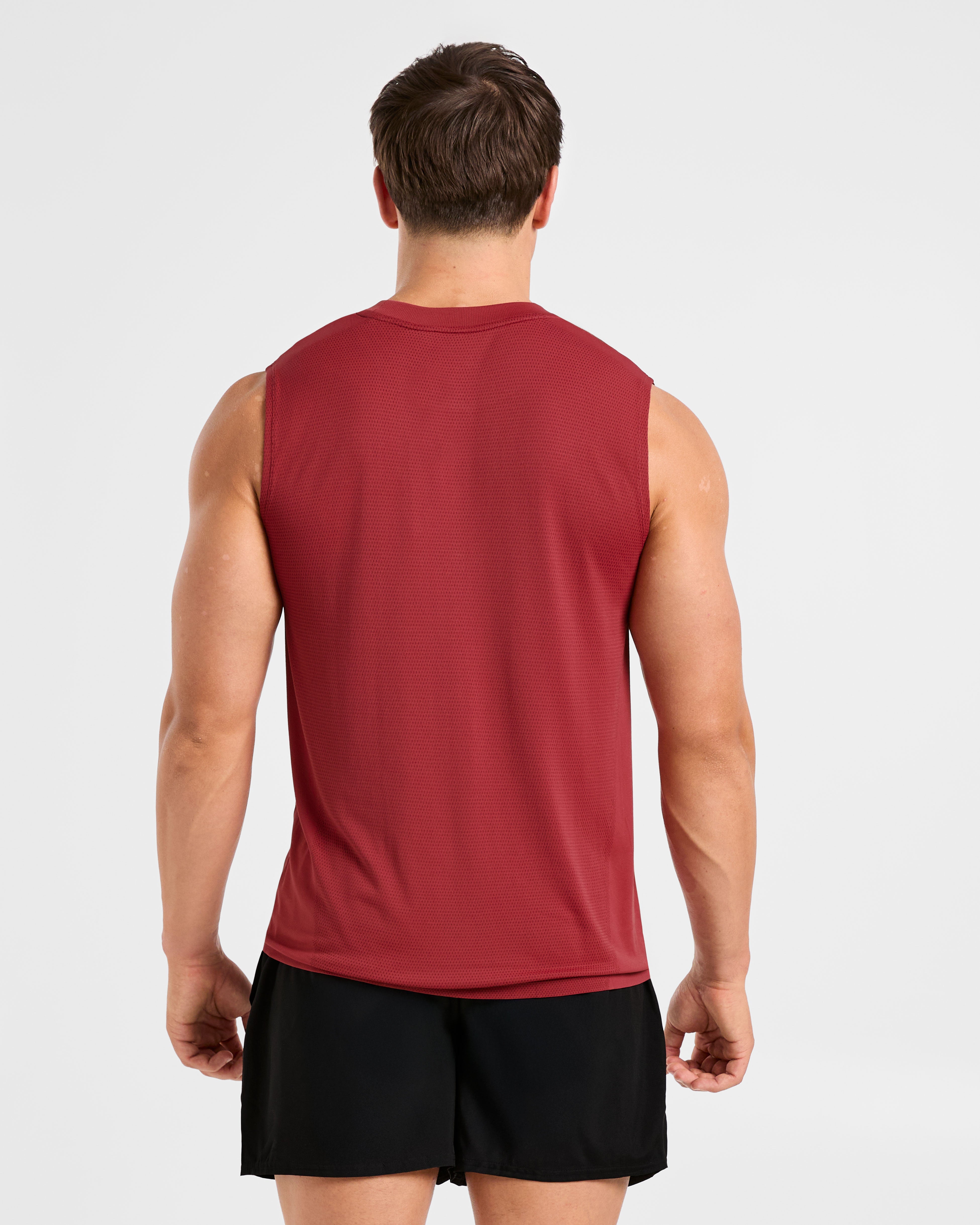 Attain Seamless Vest - Maroon Red