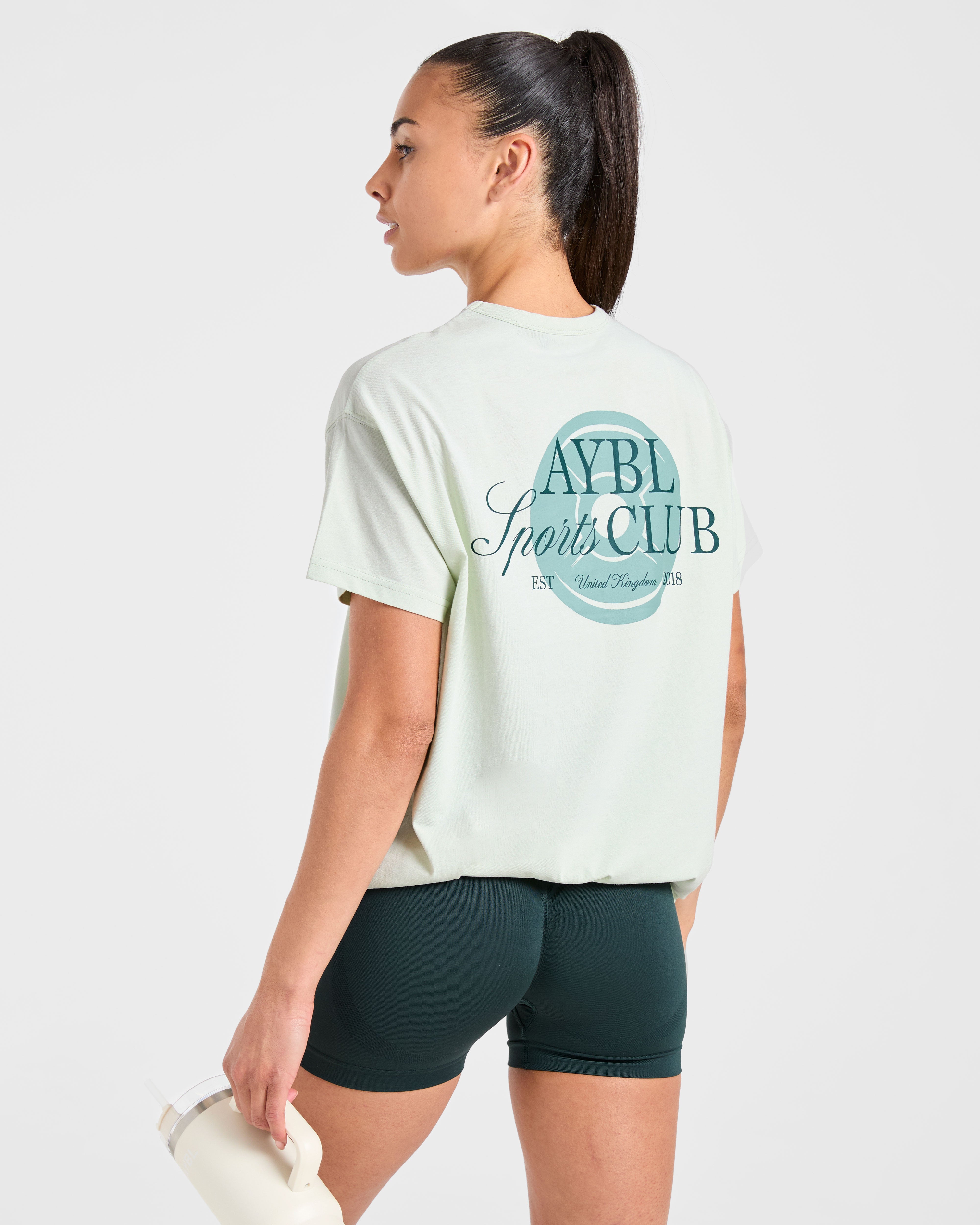 AYBL Sports Club Script Oversized T Shirt - Green