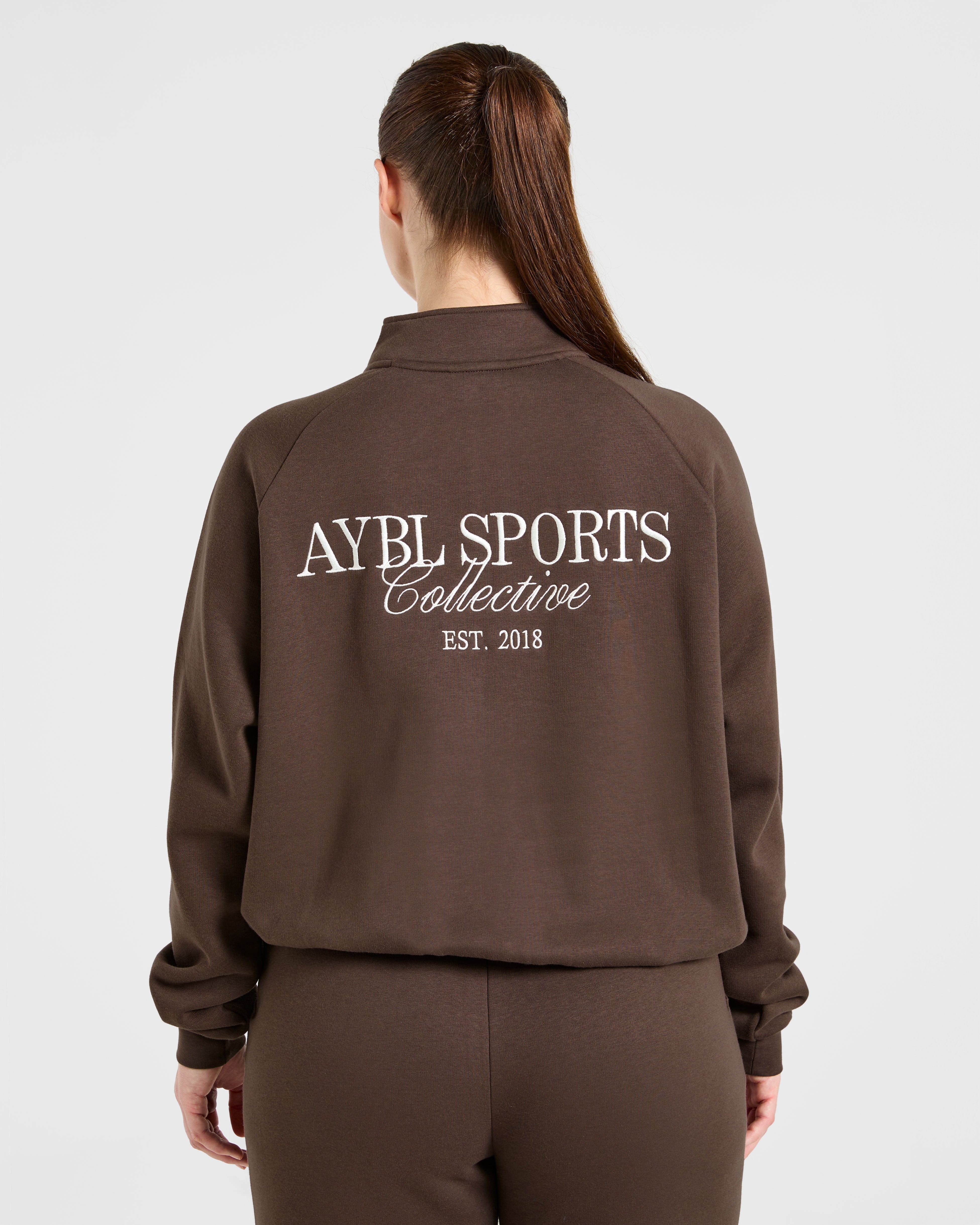 Sports Collective Oversized 1/4 Zip Pullover - Brown