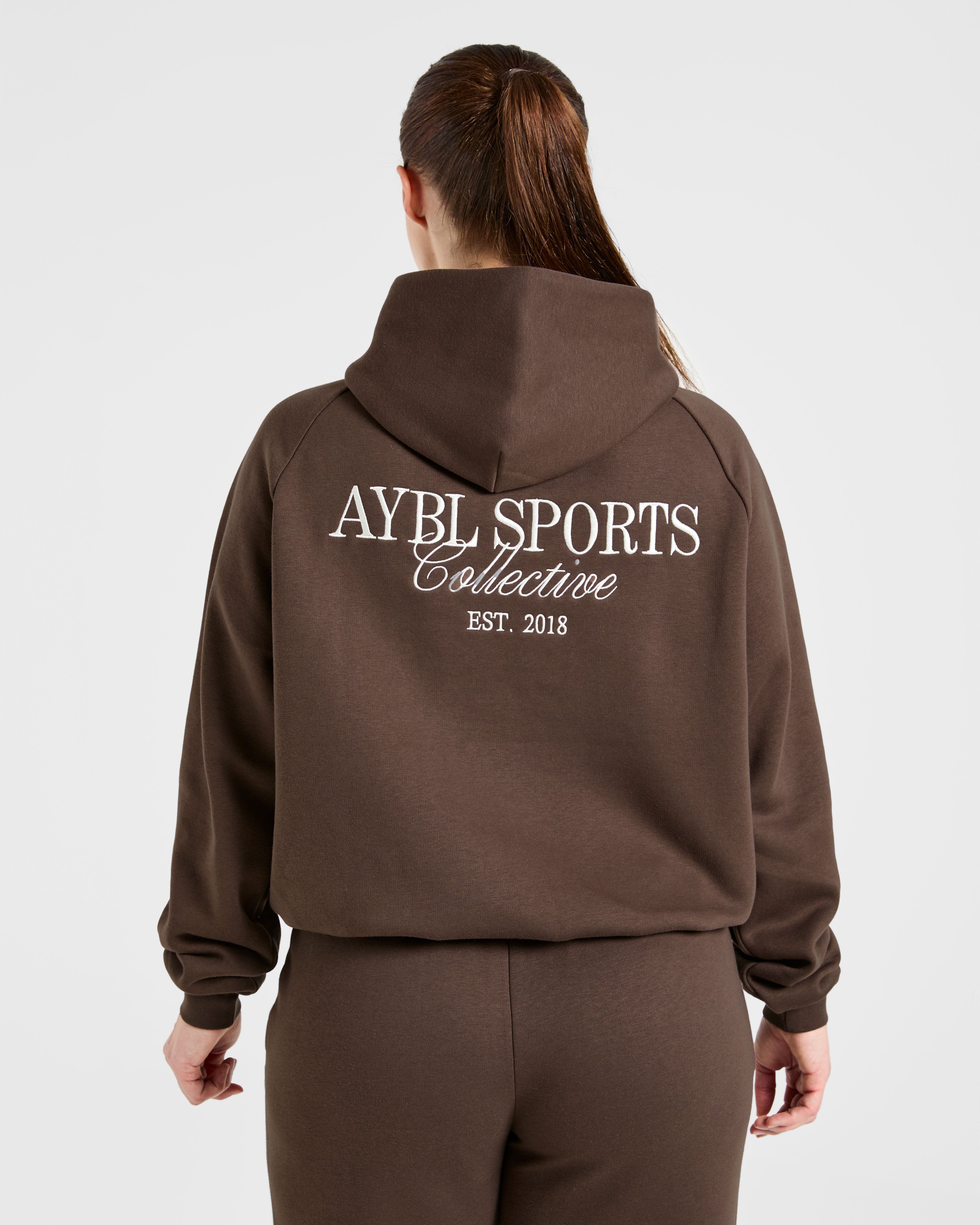 Sports Collective Oversized Hoodie - Brown