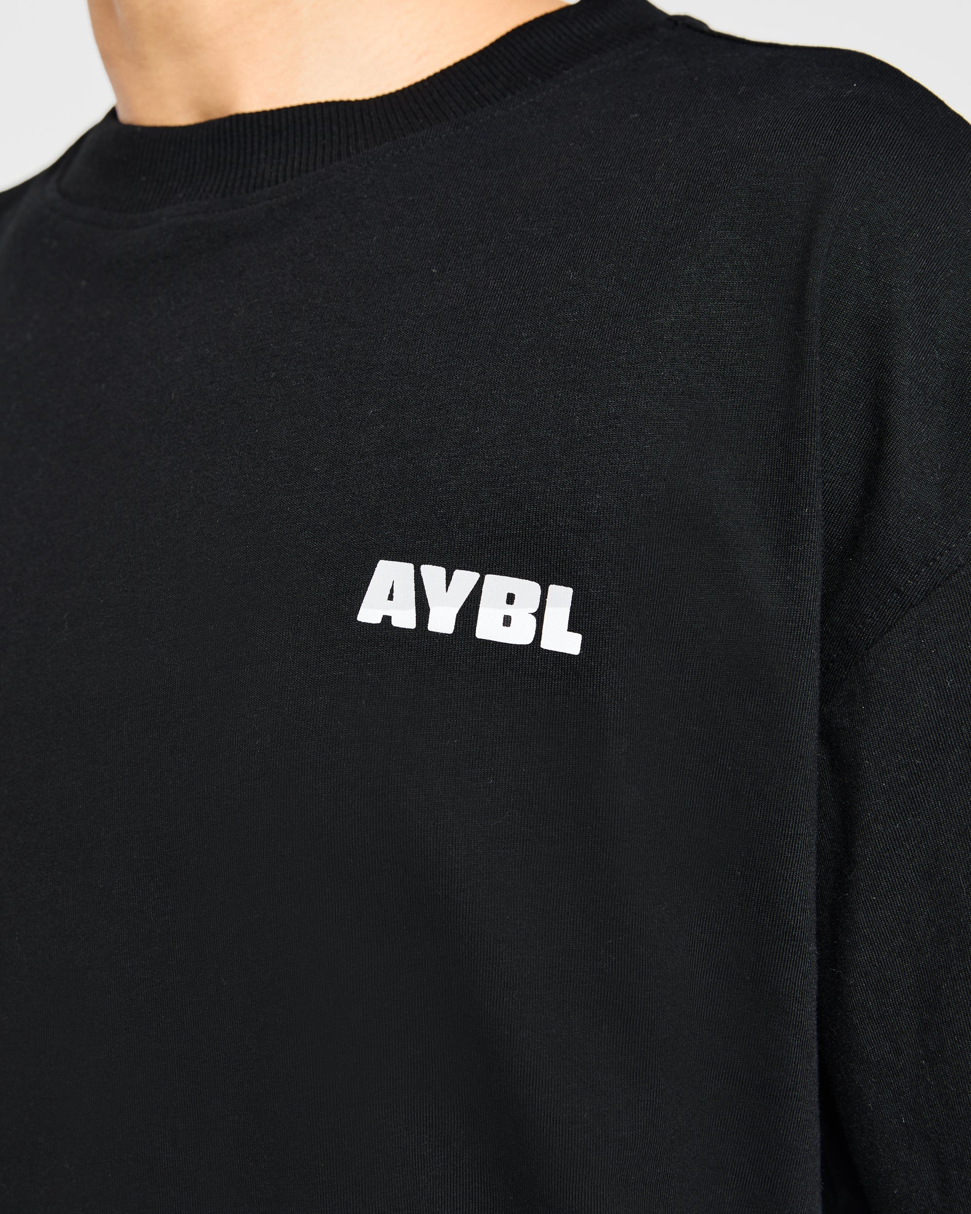 Focused Wavy Oversized T Shirt  - Black