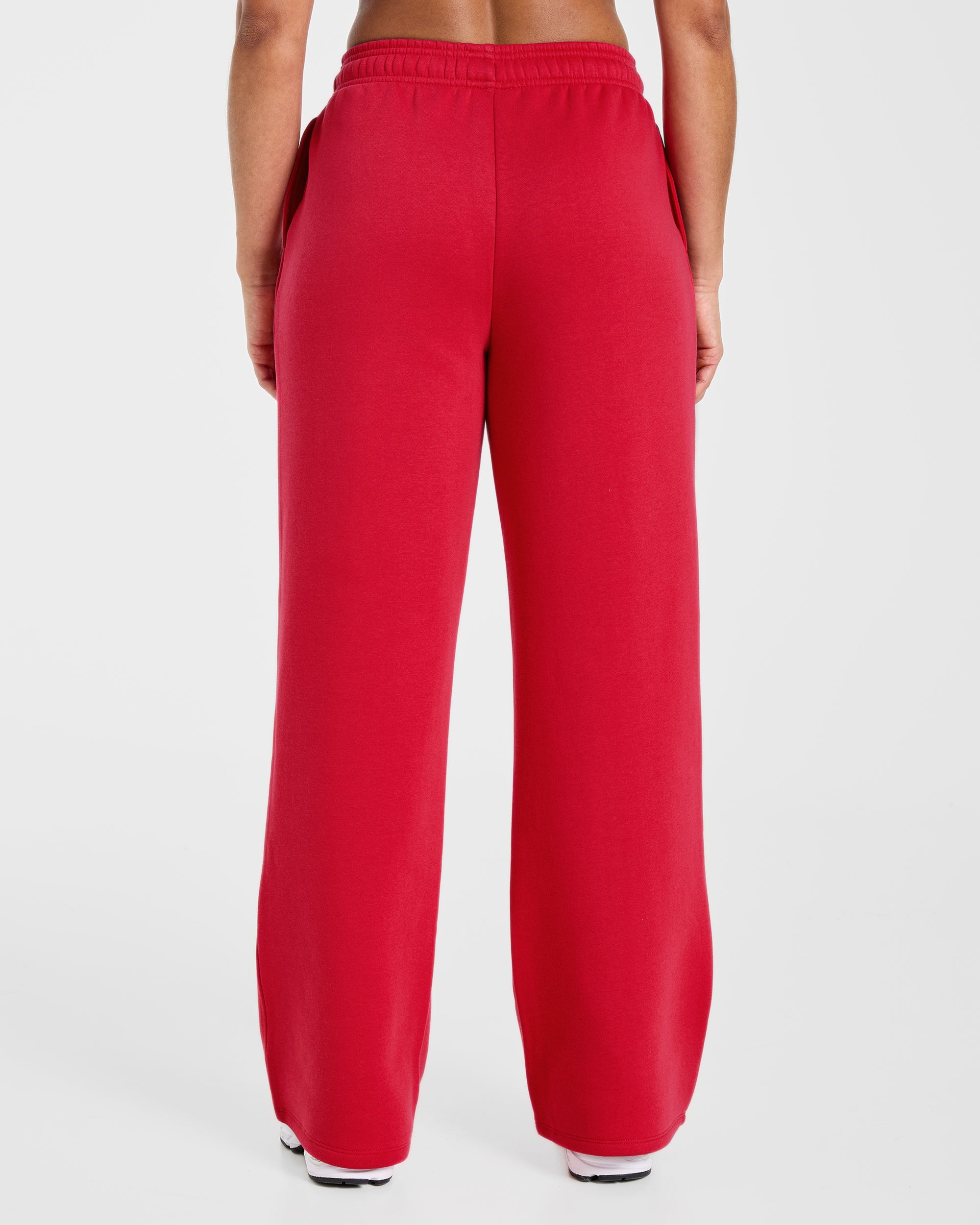 Lifestyle Oversized Straight Leg Joggers - Red
