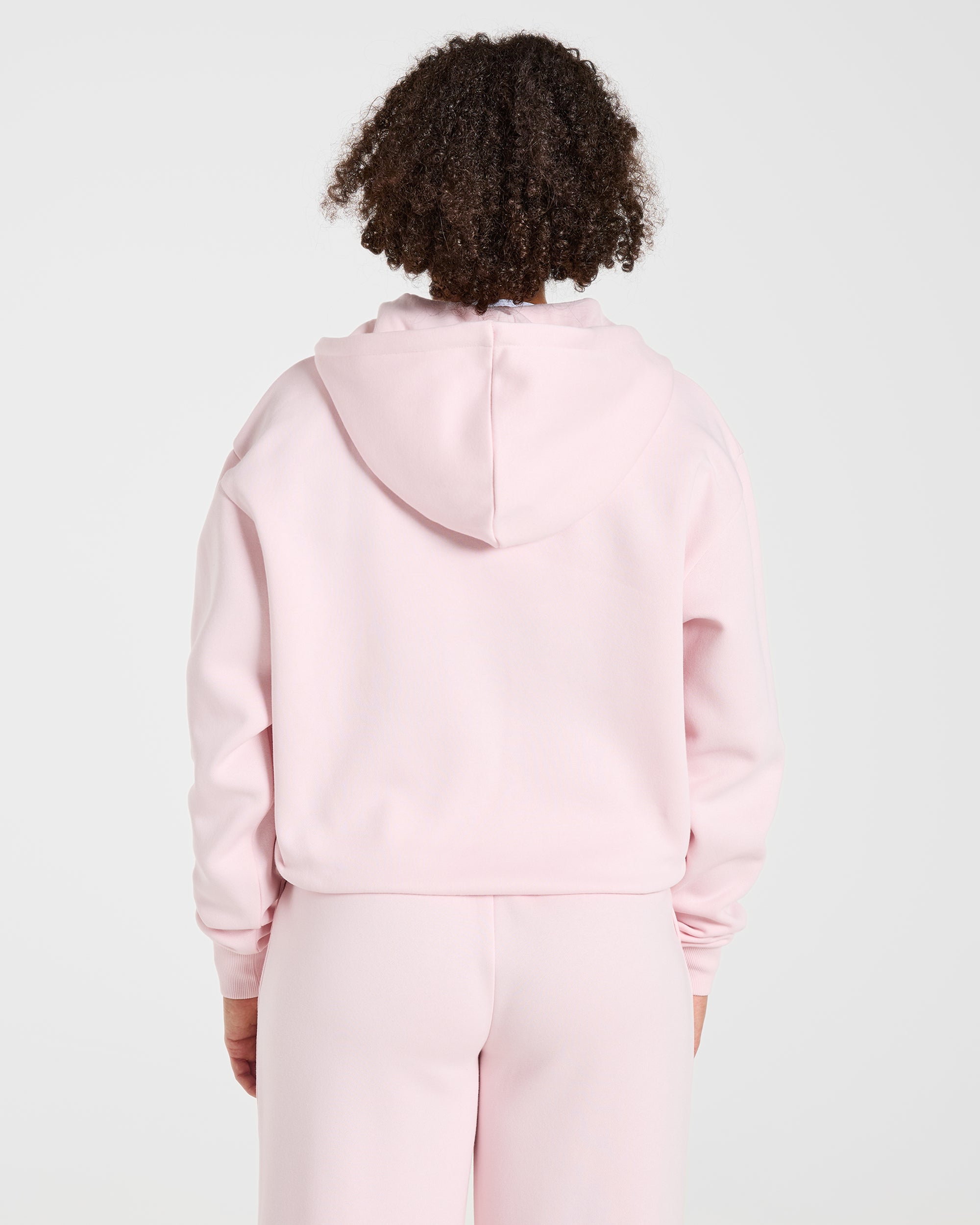 Lifestyle Oversized Zip Up Hoodie - Pastel Pink