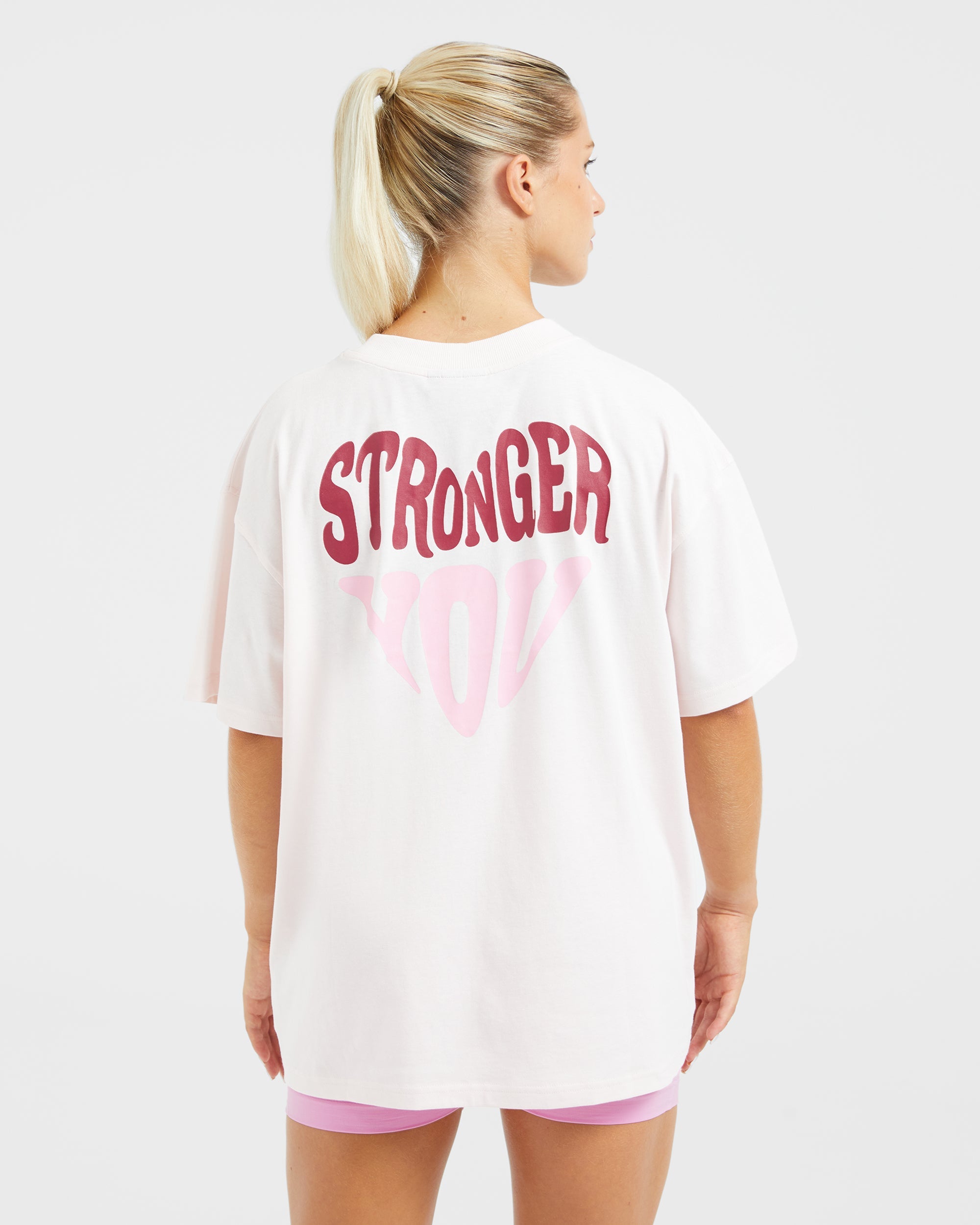 Stronger You Oversized T Shirt Pink