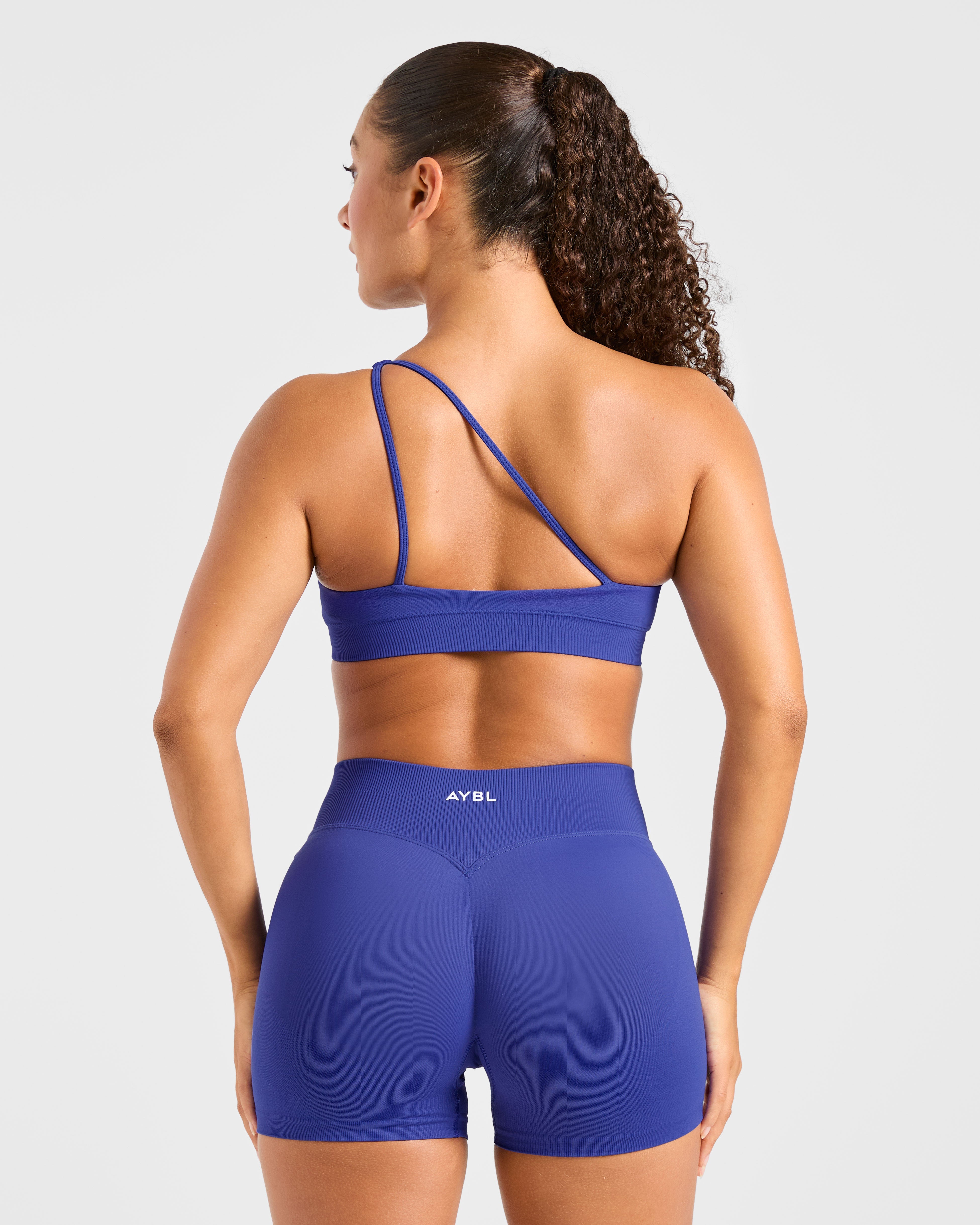 Enhance Seamless One Shoulder Sports Bra - Cobalt Blue