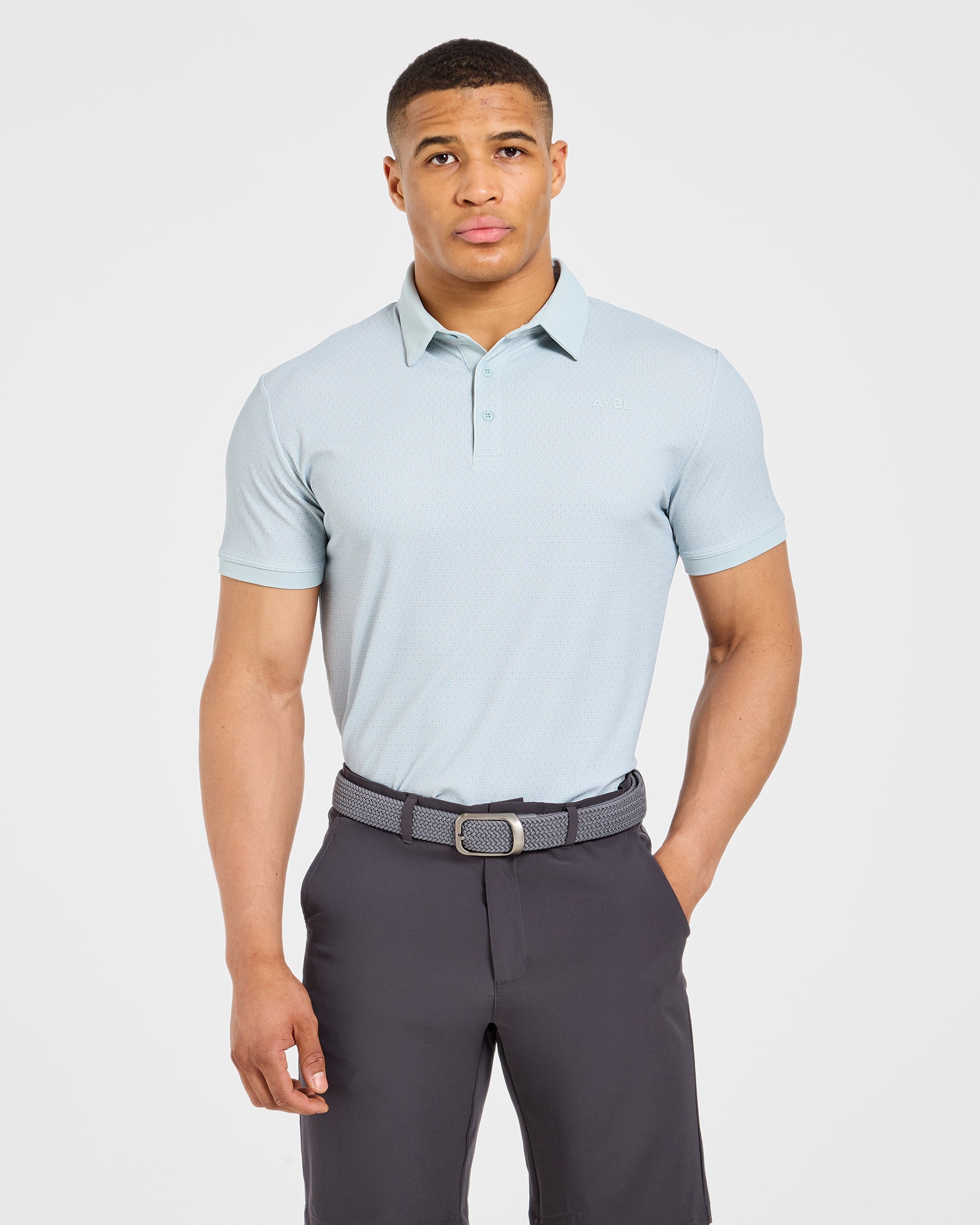 Precision Geometric Polo - Cloud Blue