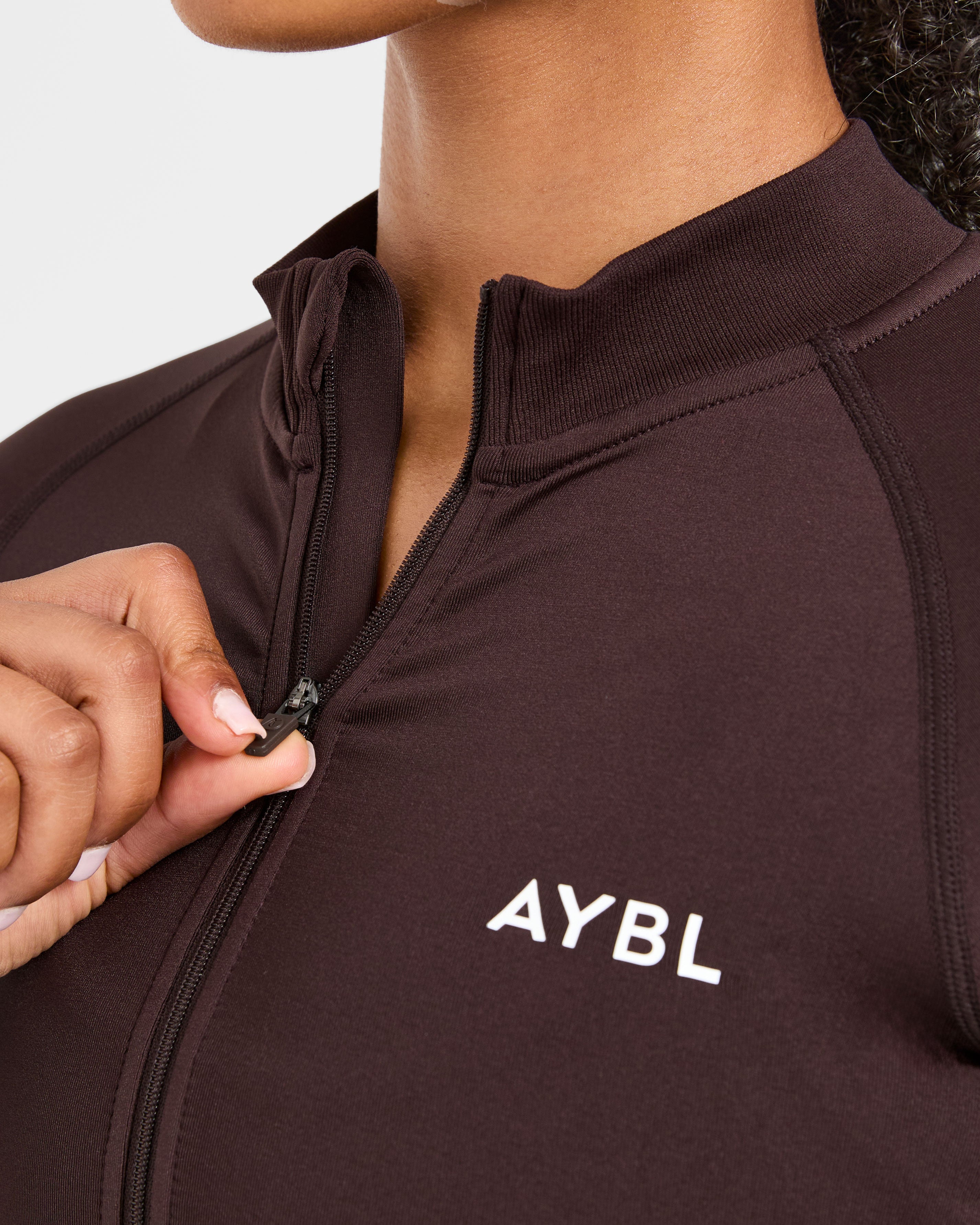 Empower Seamless Full Zip Jacket - Cocoa Brown