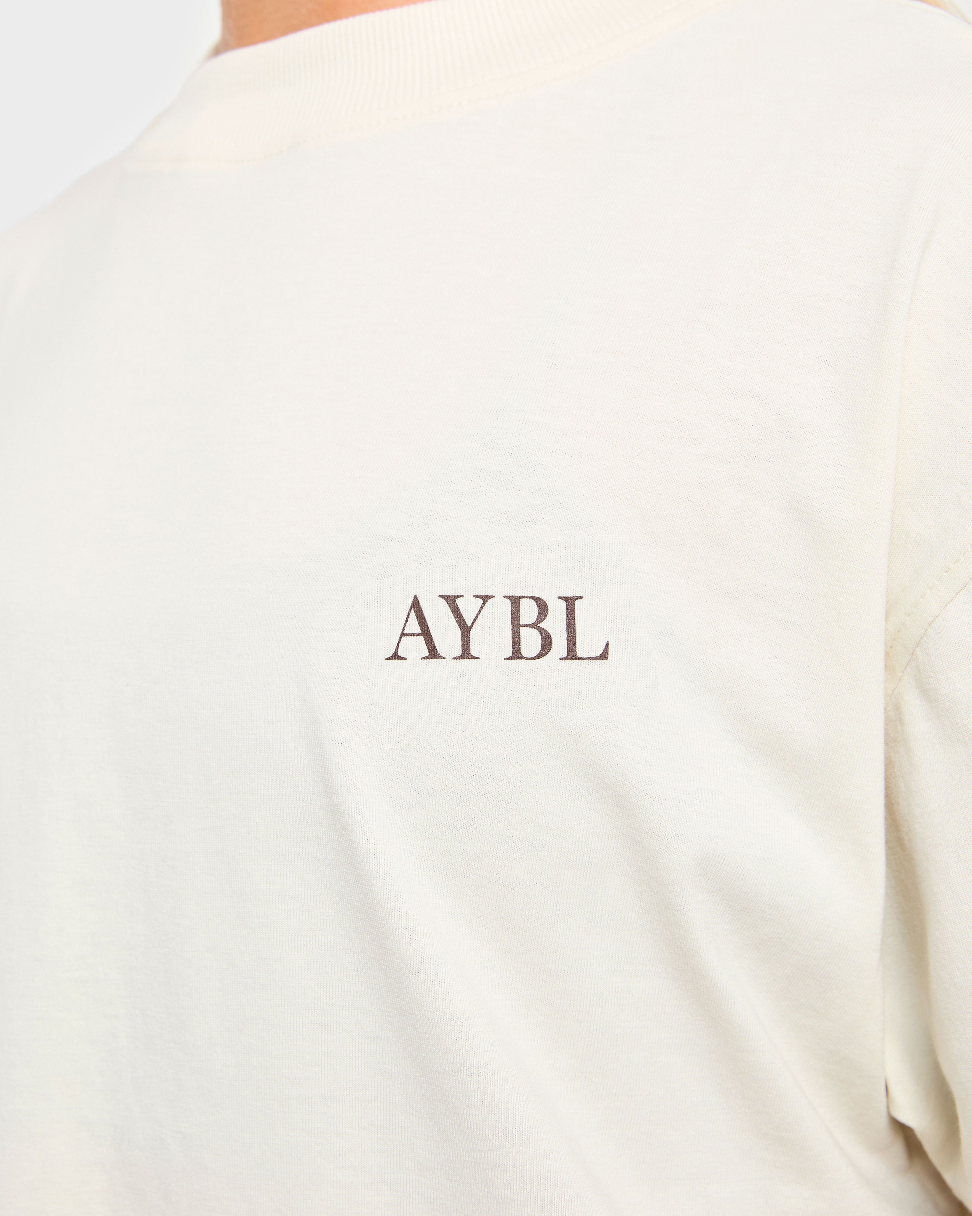 Body, Mind, You Oversized T Shirt - Beige/Brown
