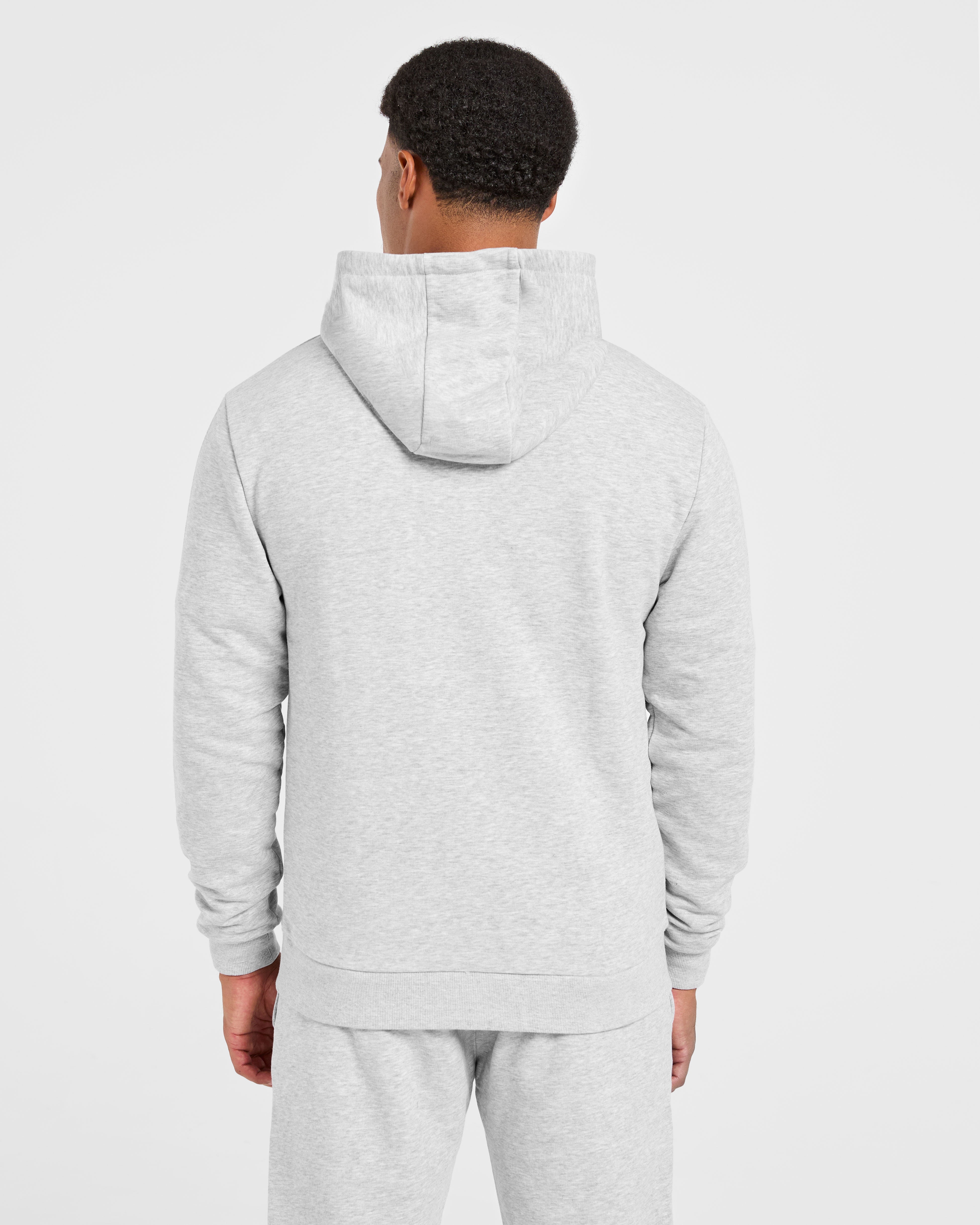 Essential Lightweight Zip Up Hoodie - Grey Marl