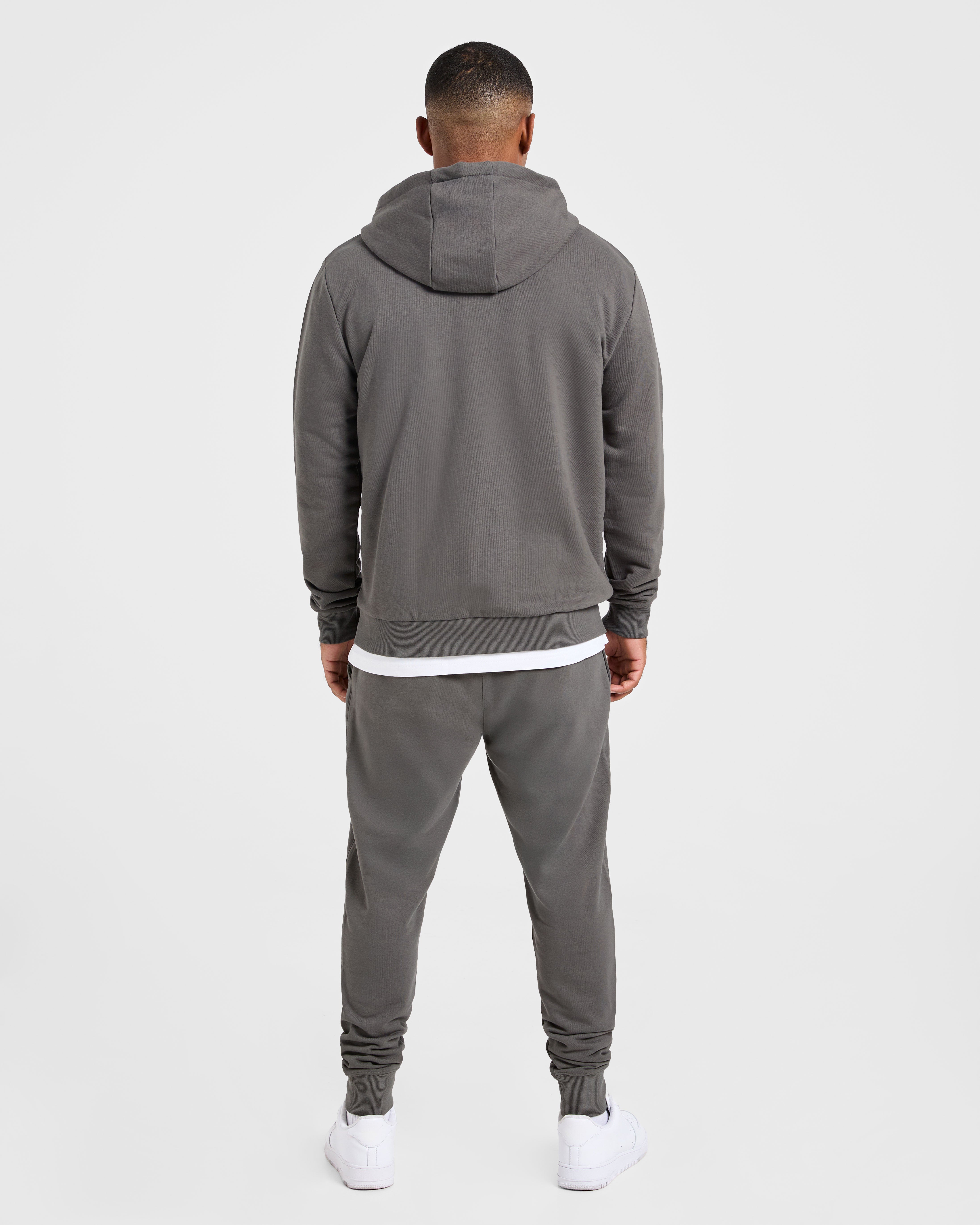 Essential Lightweight Zip Up Hoodie - Charcoal