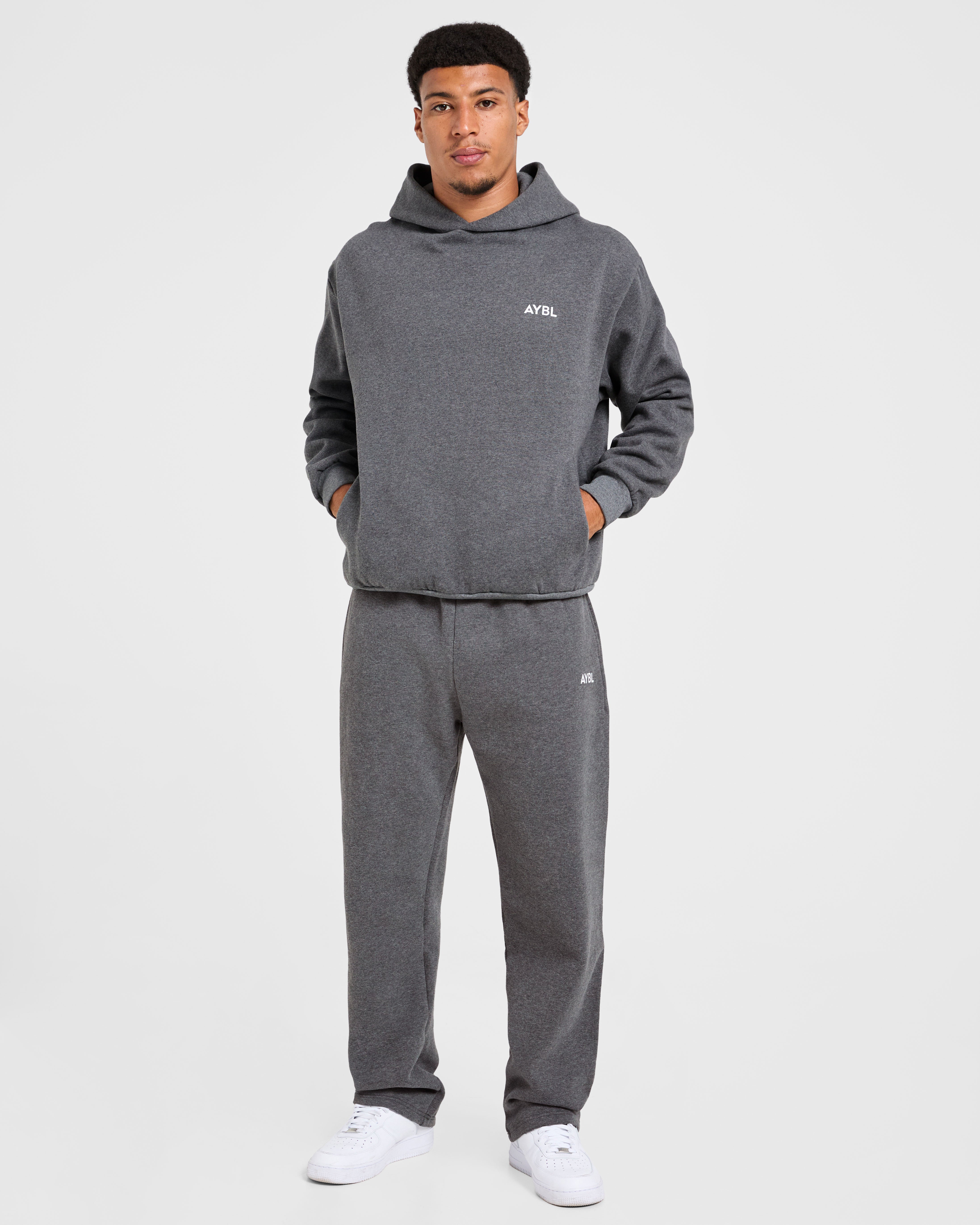Essential Oversized Straight Leg Joggers - Charcoal