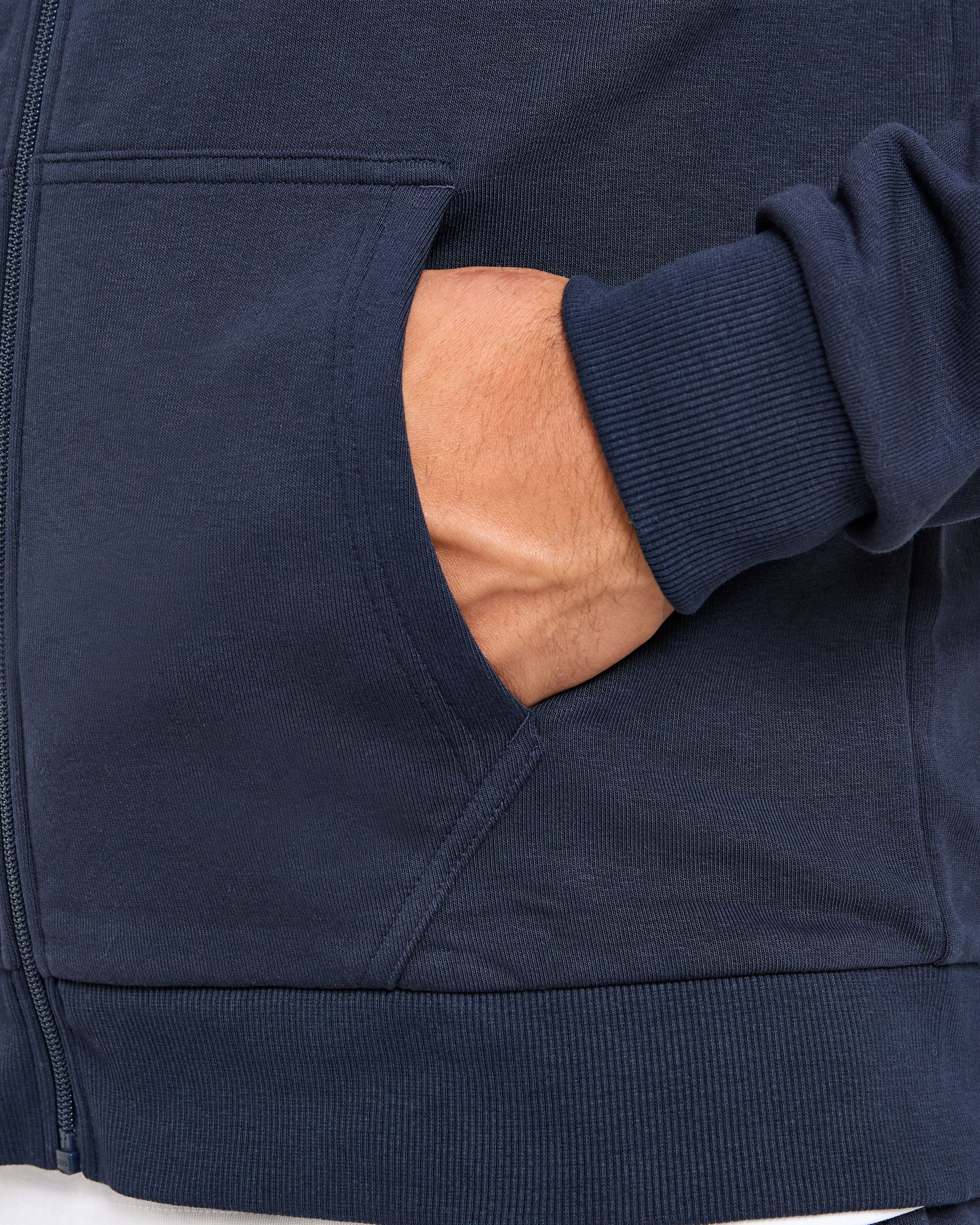 Essential Lightweight Zip Up Hoodie - Navy