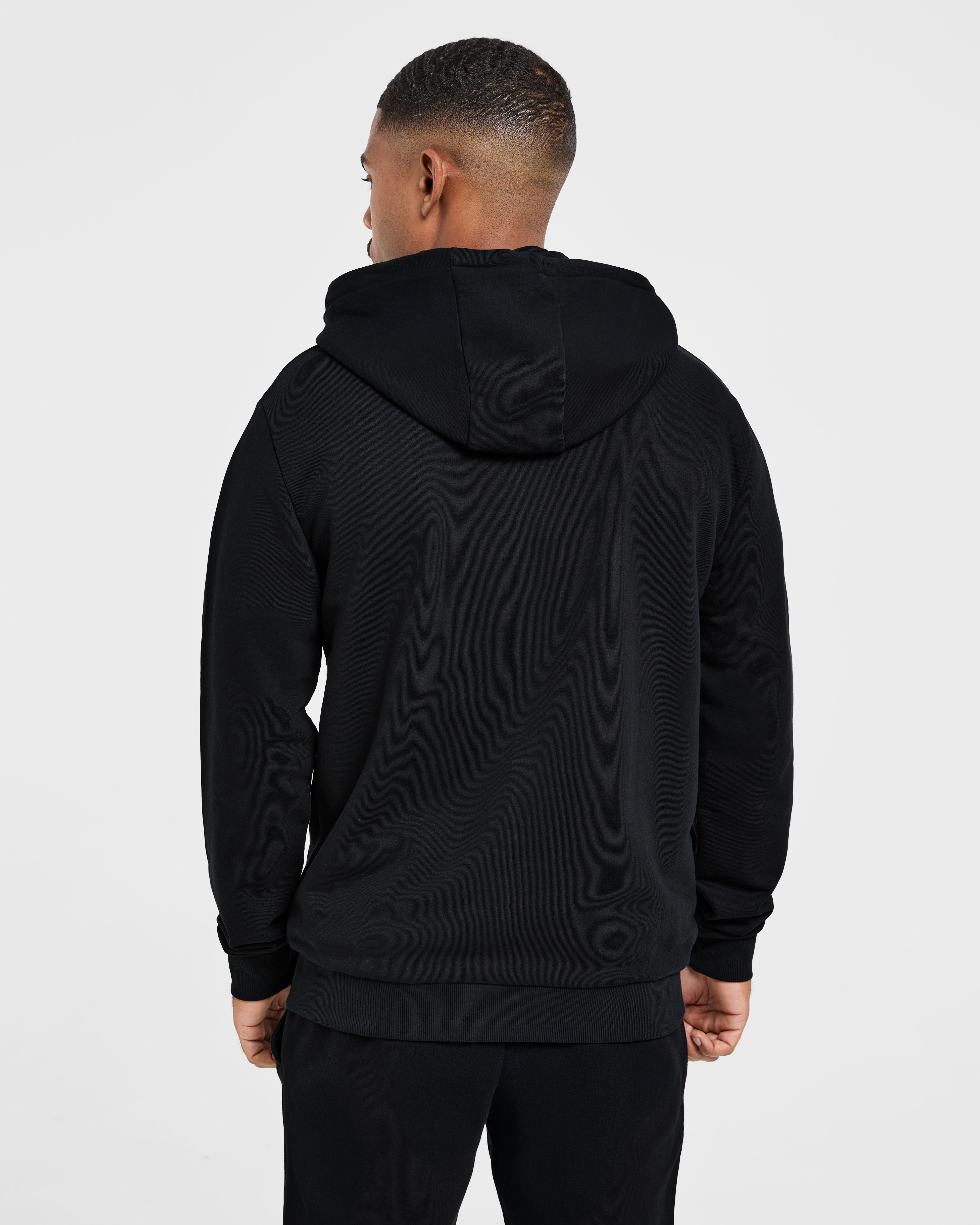 Essential Lightweight Zip Up Hoodie - Black