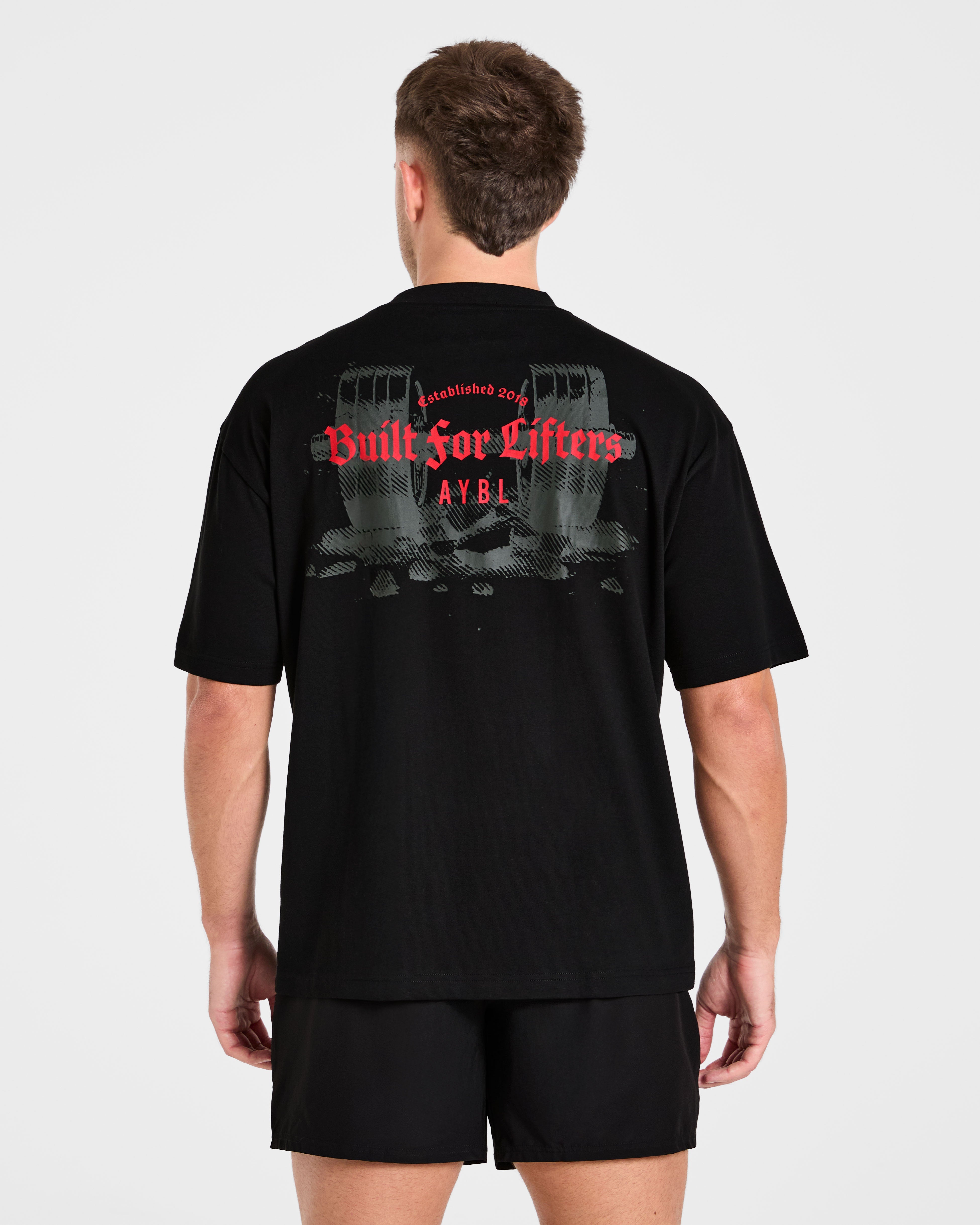 Built for Lifters Oversized T Shirt - Black/Red