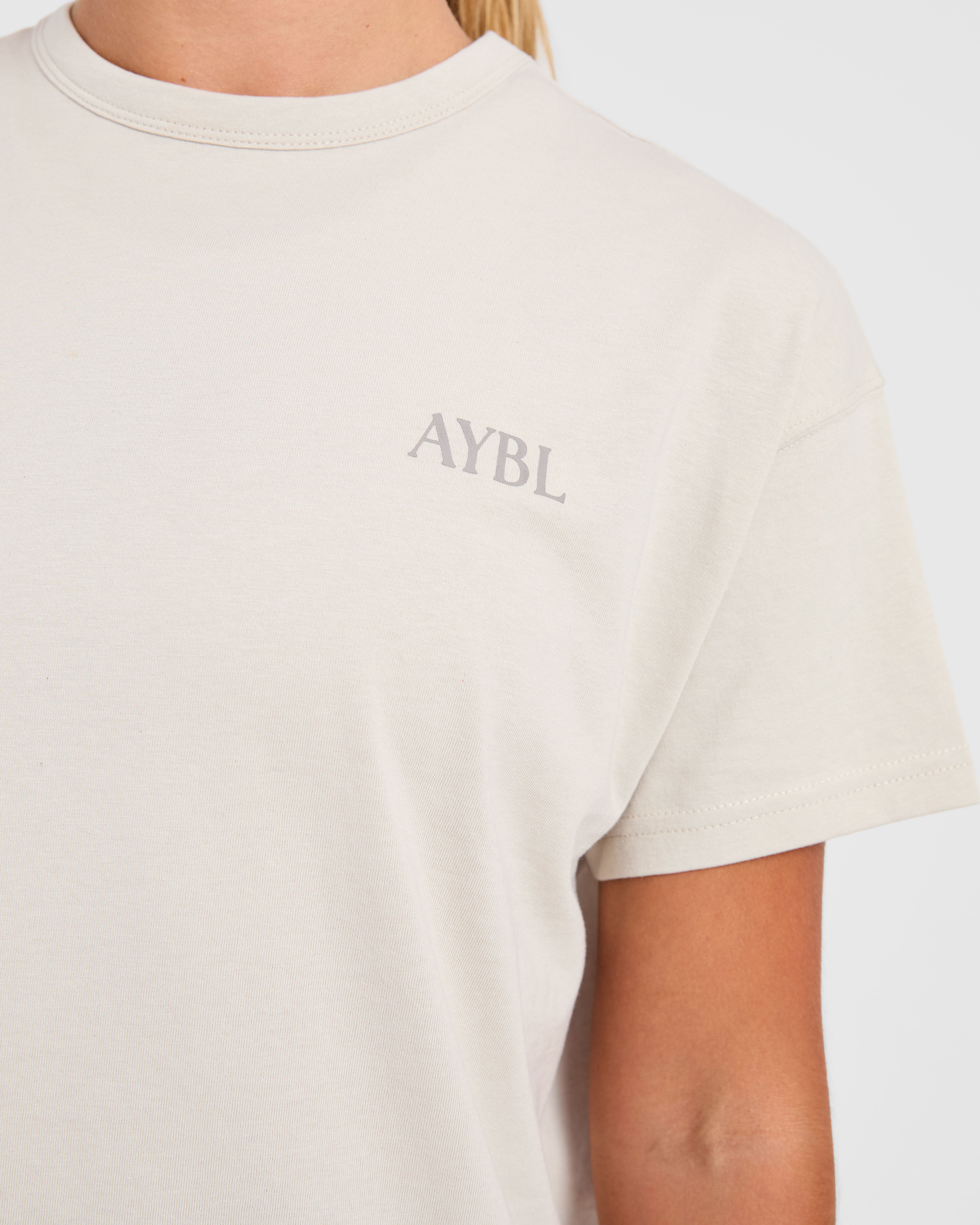 Athletics Club Oversized T Shirt - Taupe Beige
