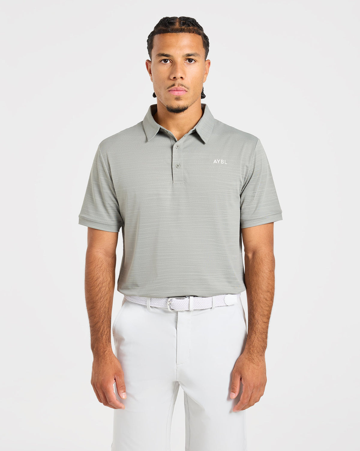 Precision Textured Stripe Polo - Light Sage