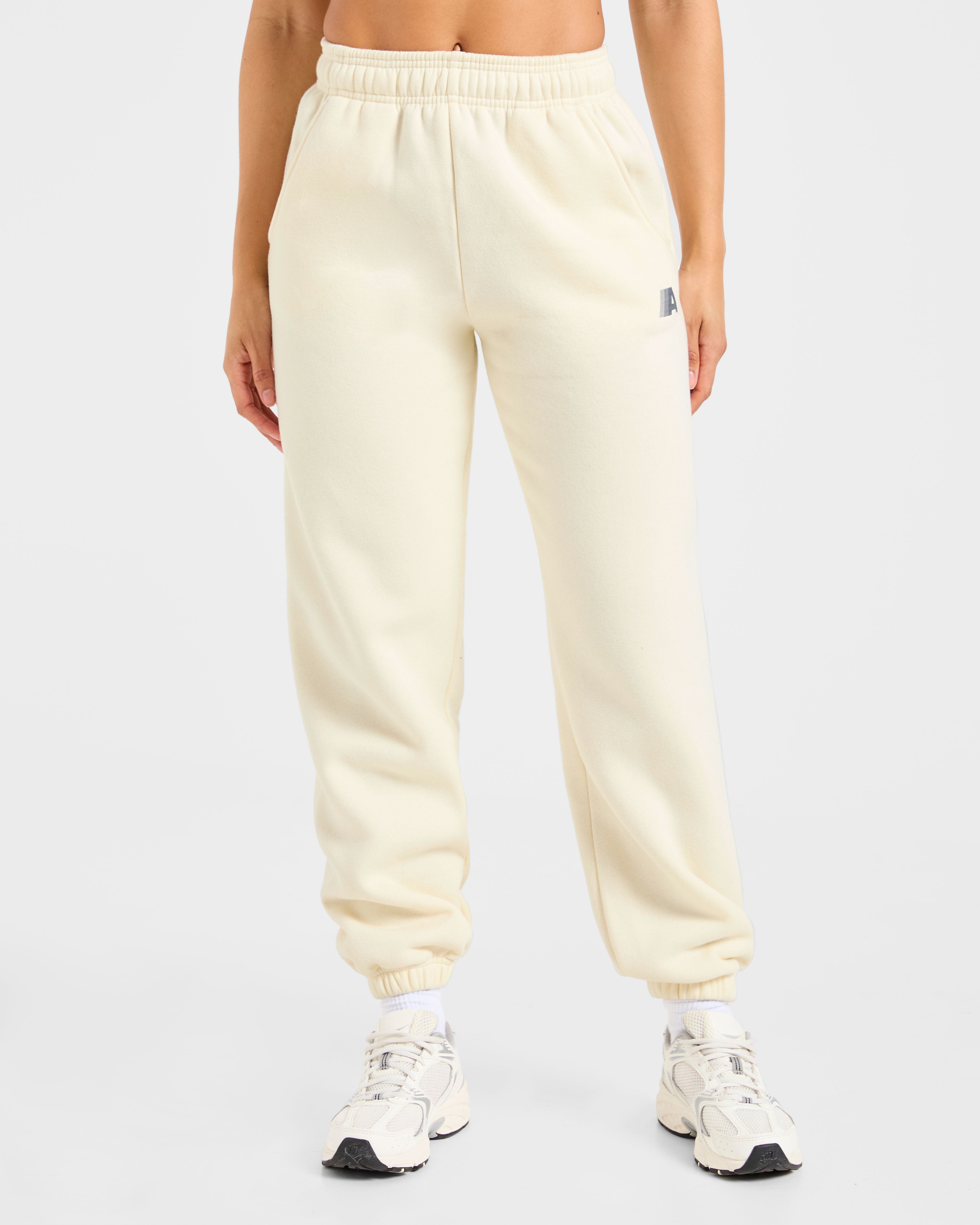 Retro Athletics Oversized Joggers - Butter Yellow/Navy