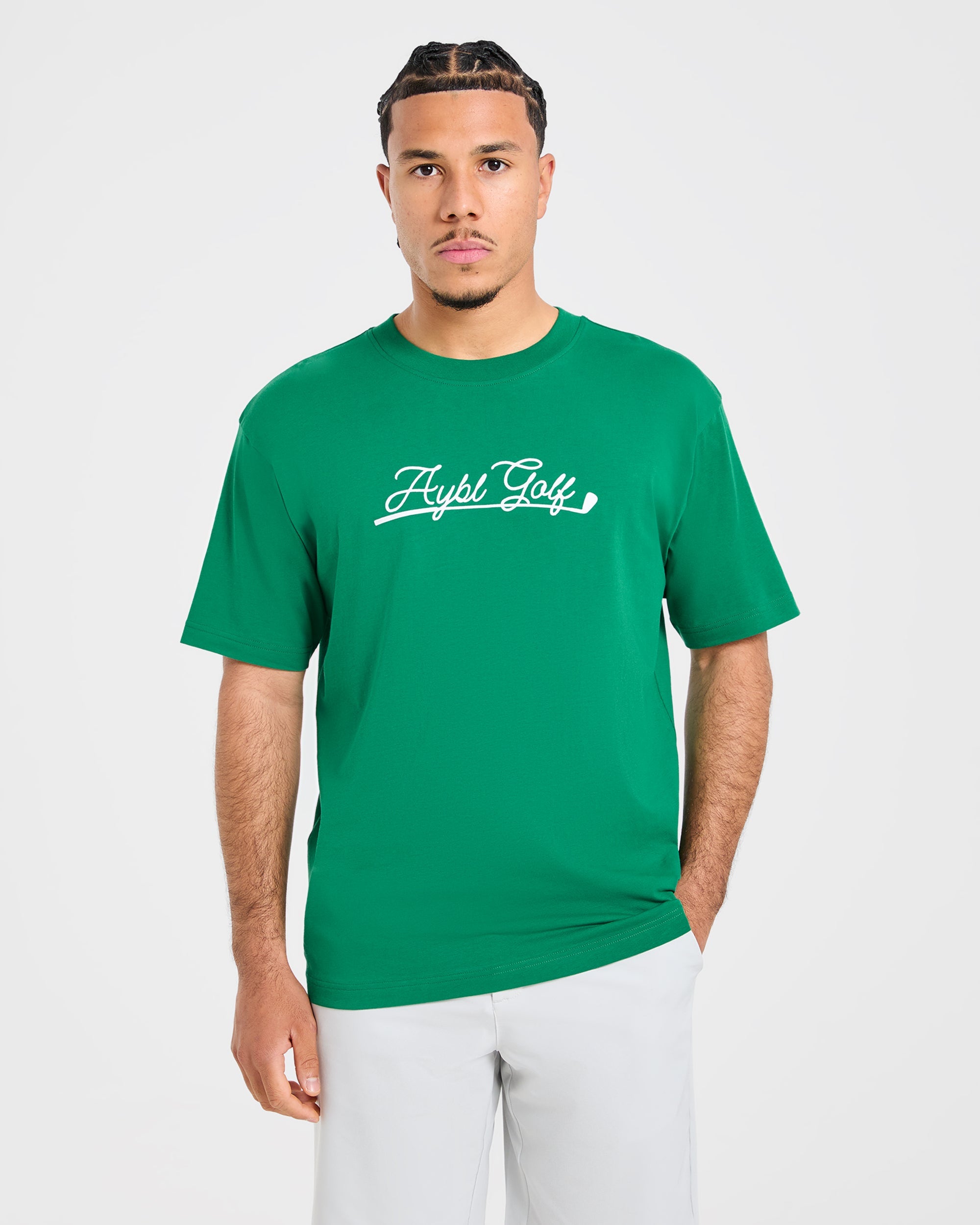 Golf Club T Shirt - Rye Green/Cream