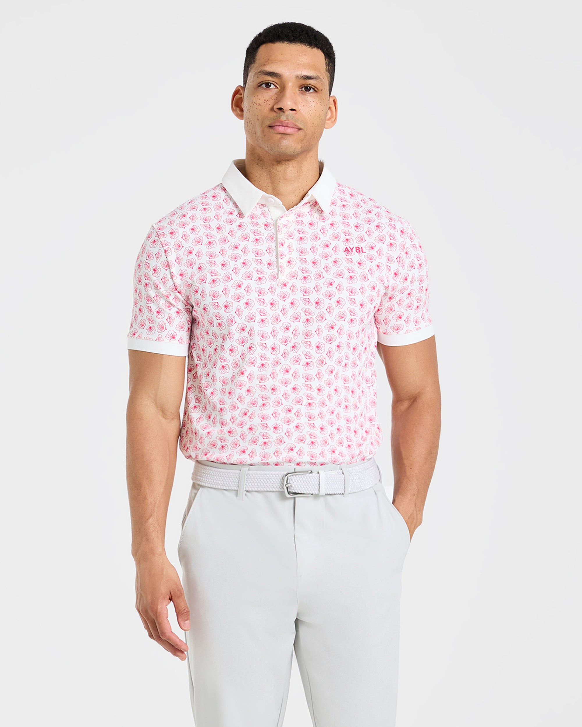Precision Azalea Polo - White/Azalea Pink