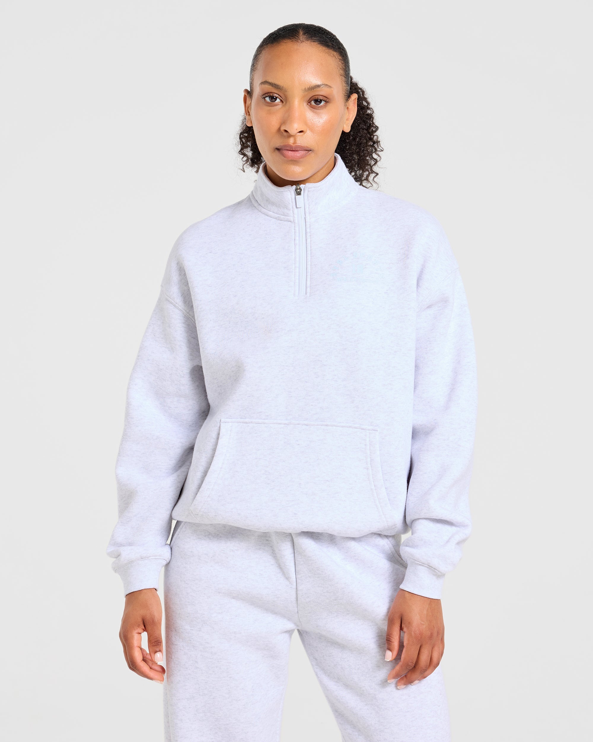 AYBL Sports 18 Oversized 1/4 Zip Pullover - Heather Grey