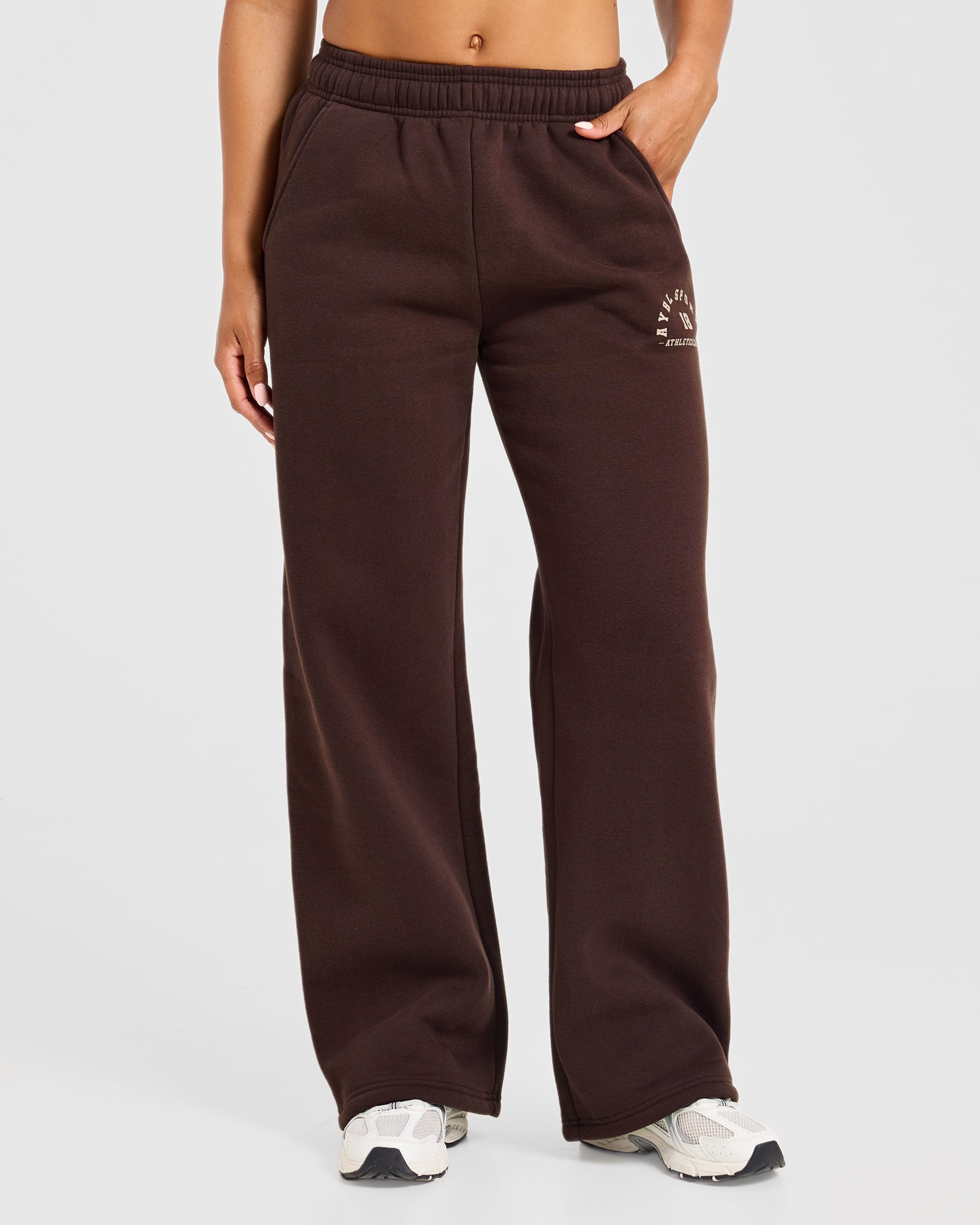 AYBL Sports 18 Oversized Straight Leg Joggers - Cocoa Brown