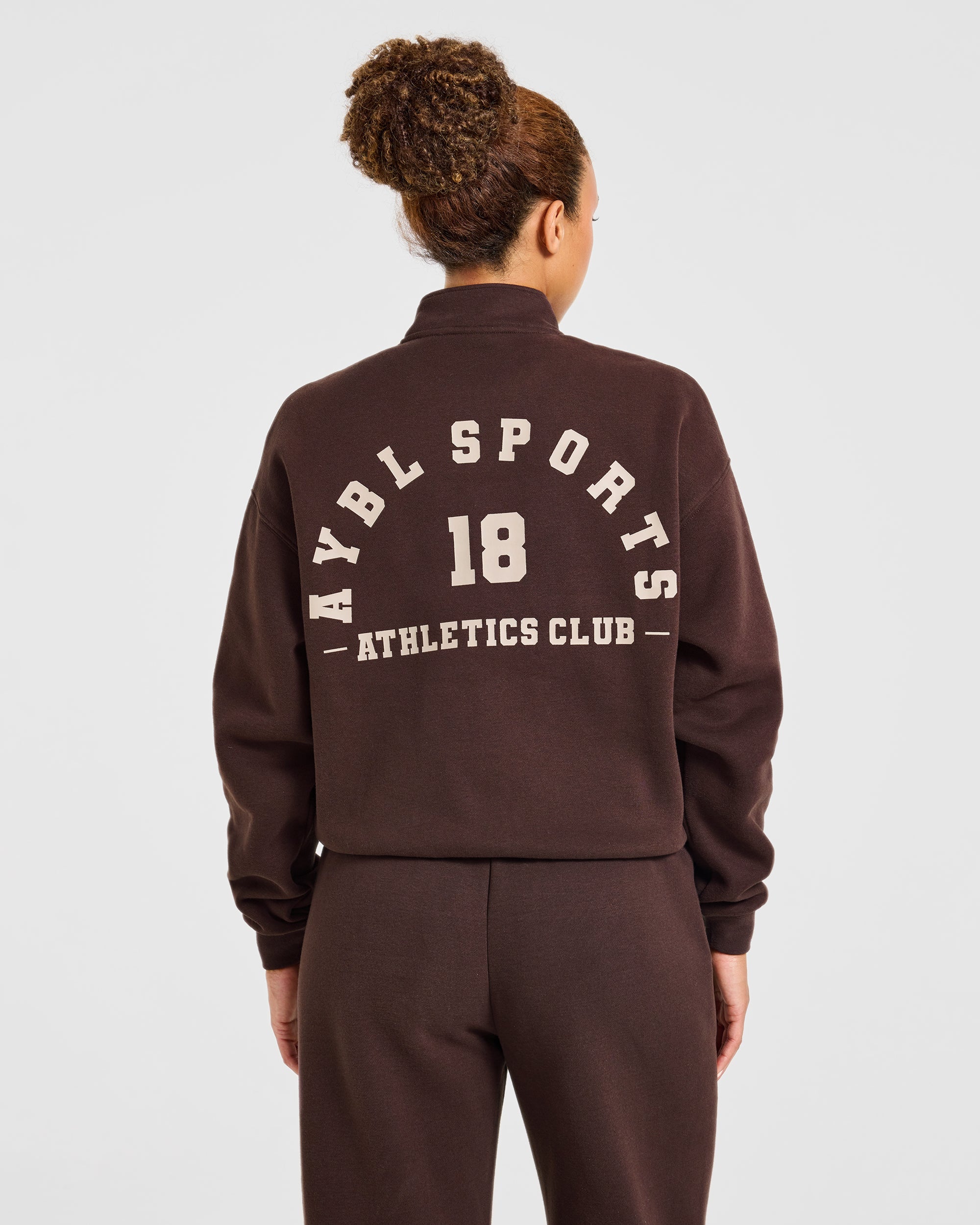 AYBL Sports 18 Oversized 1/4 Zip Pullover - Cocoa Brown
