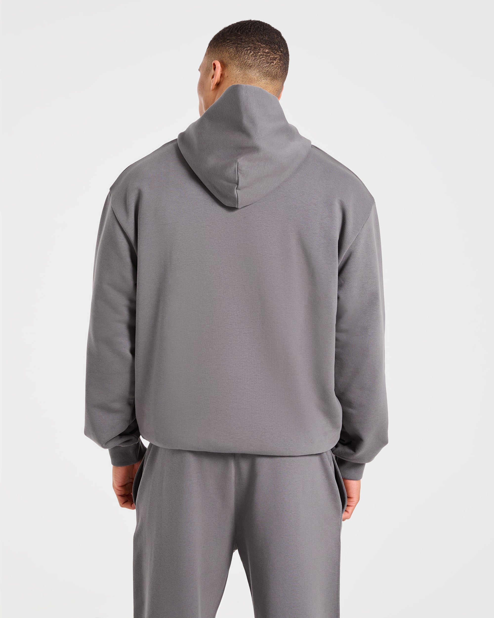 Strength Division Oversized Hoodie - Charcoal/Red