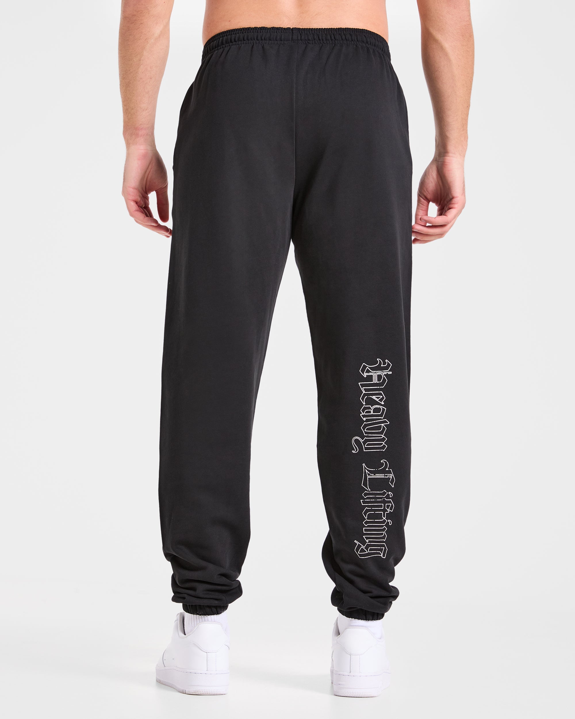 Heavy Lifting Gothic Oversized Joggers - Black/Off White