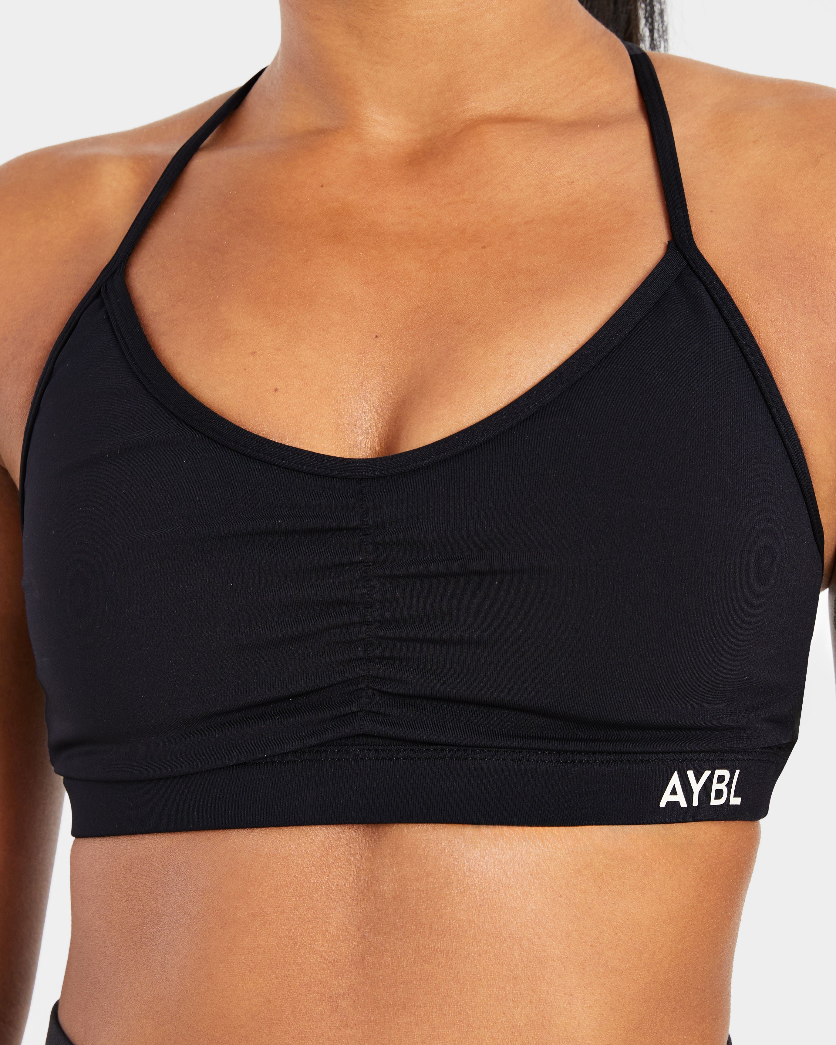 Essential Ruched Sports Bra - Black