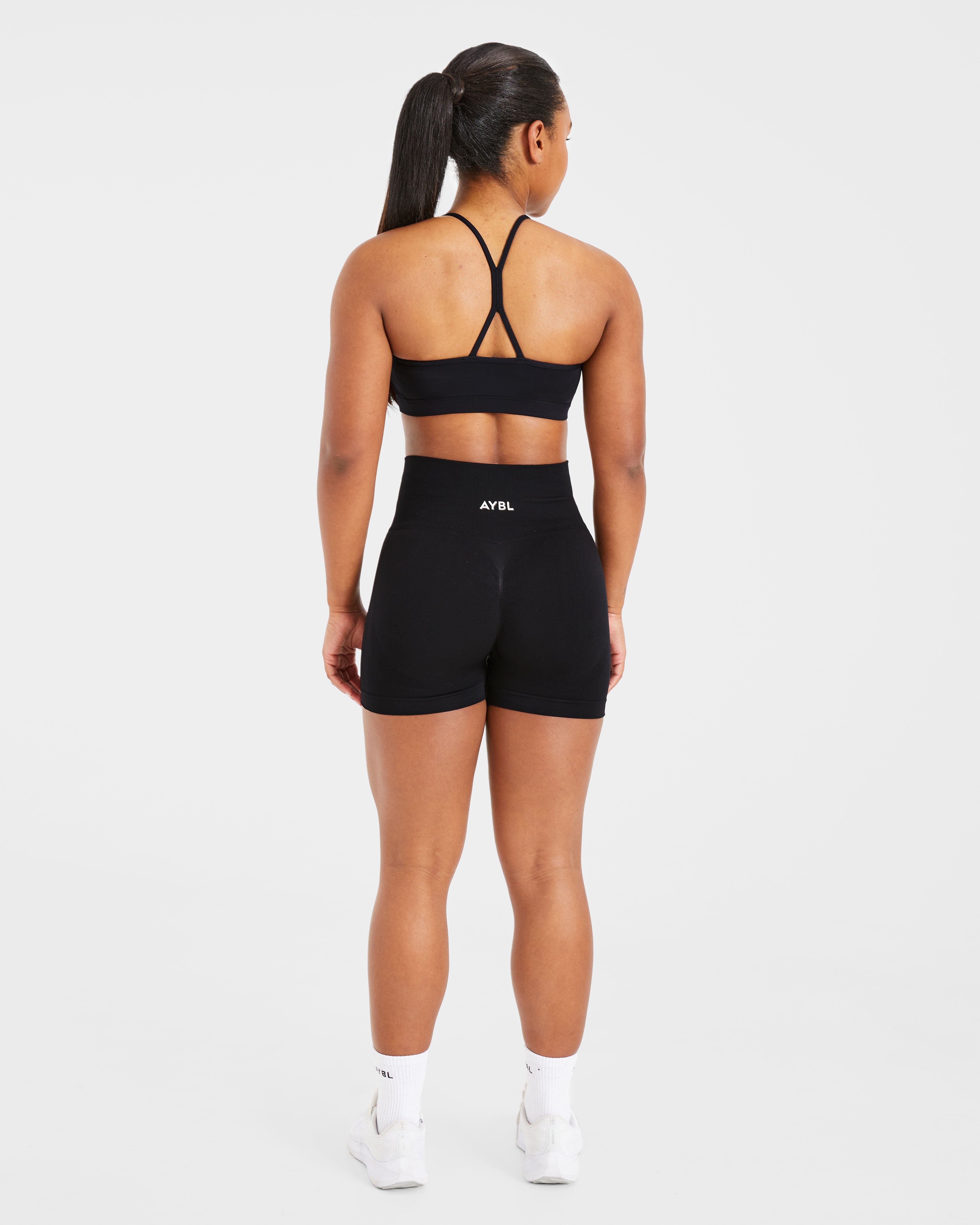 Essential Ruched Sports Bra - Black