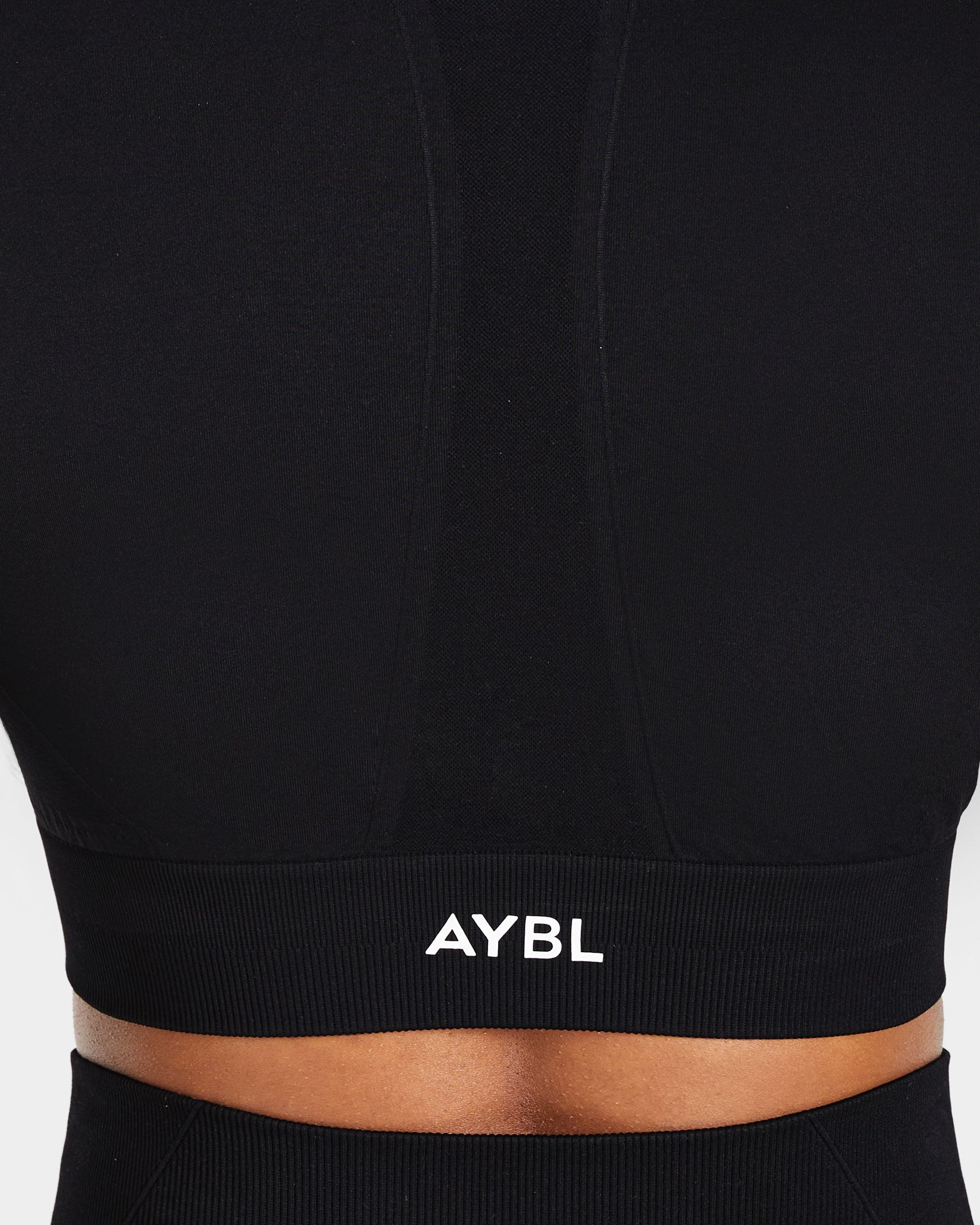 Empower Seamless Long Sleeve Crop Top - Black