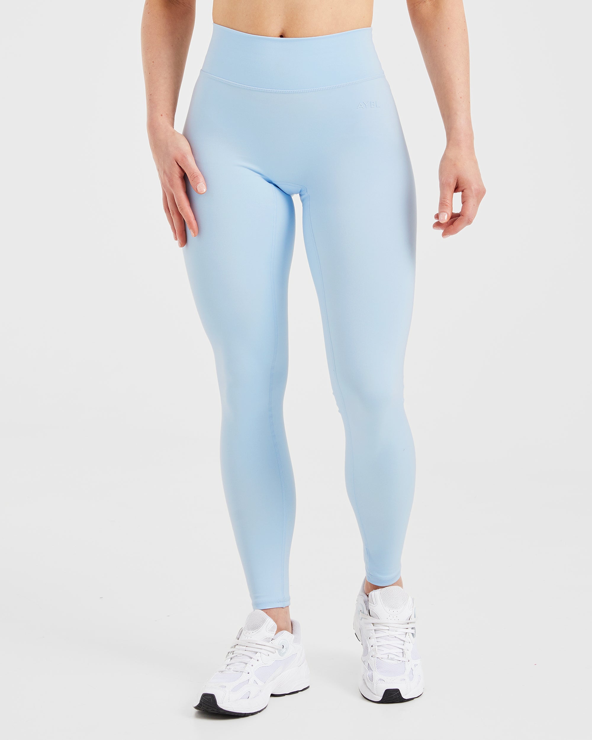 Eyelet Pinstripe Leggings Set - Blue main image 1