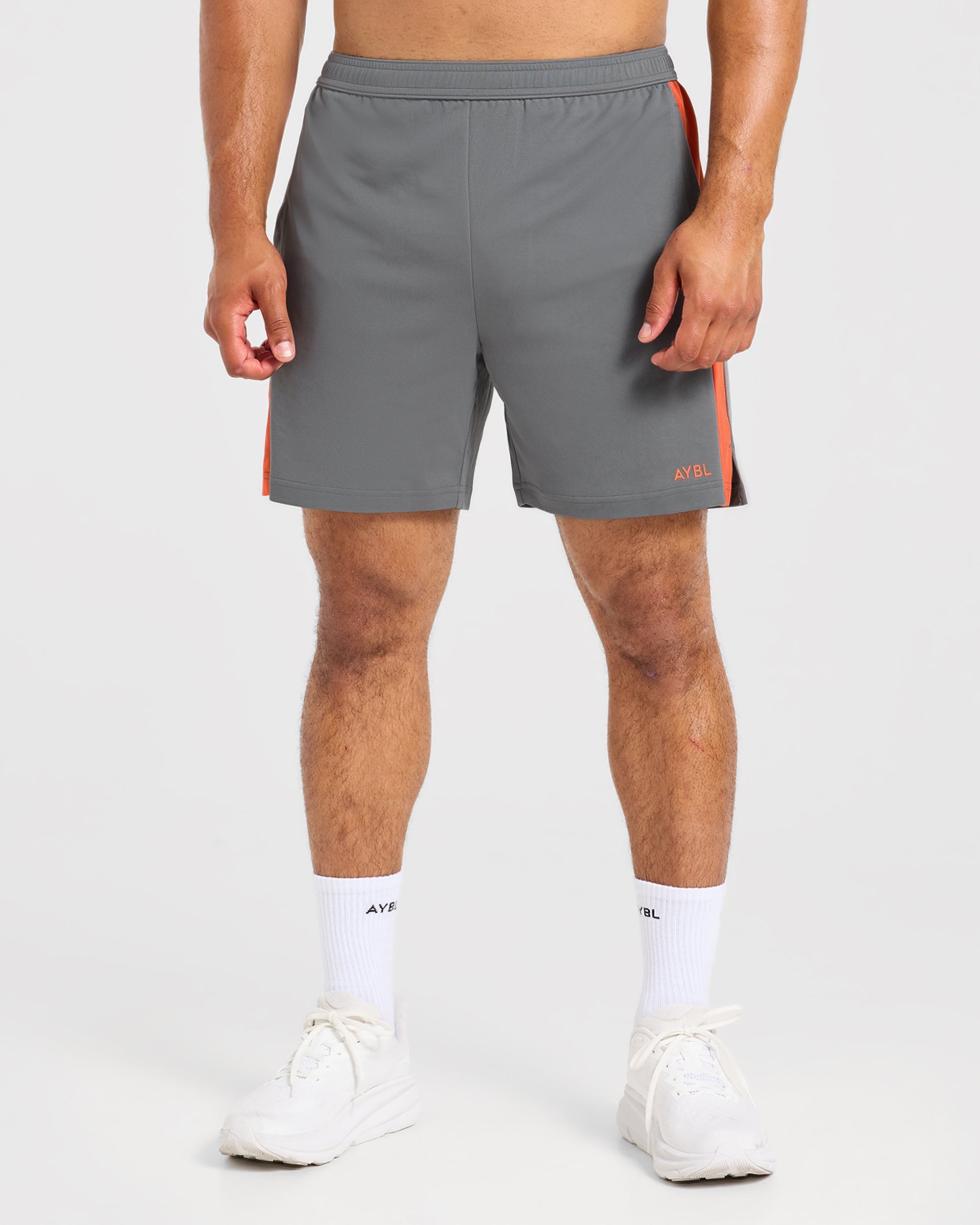 Active Shorts - Charcoal/Orange