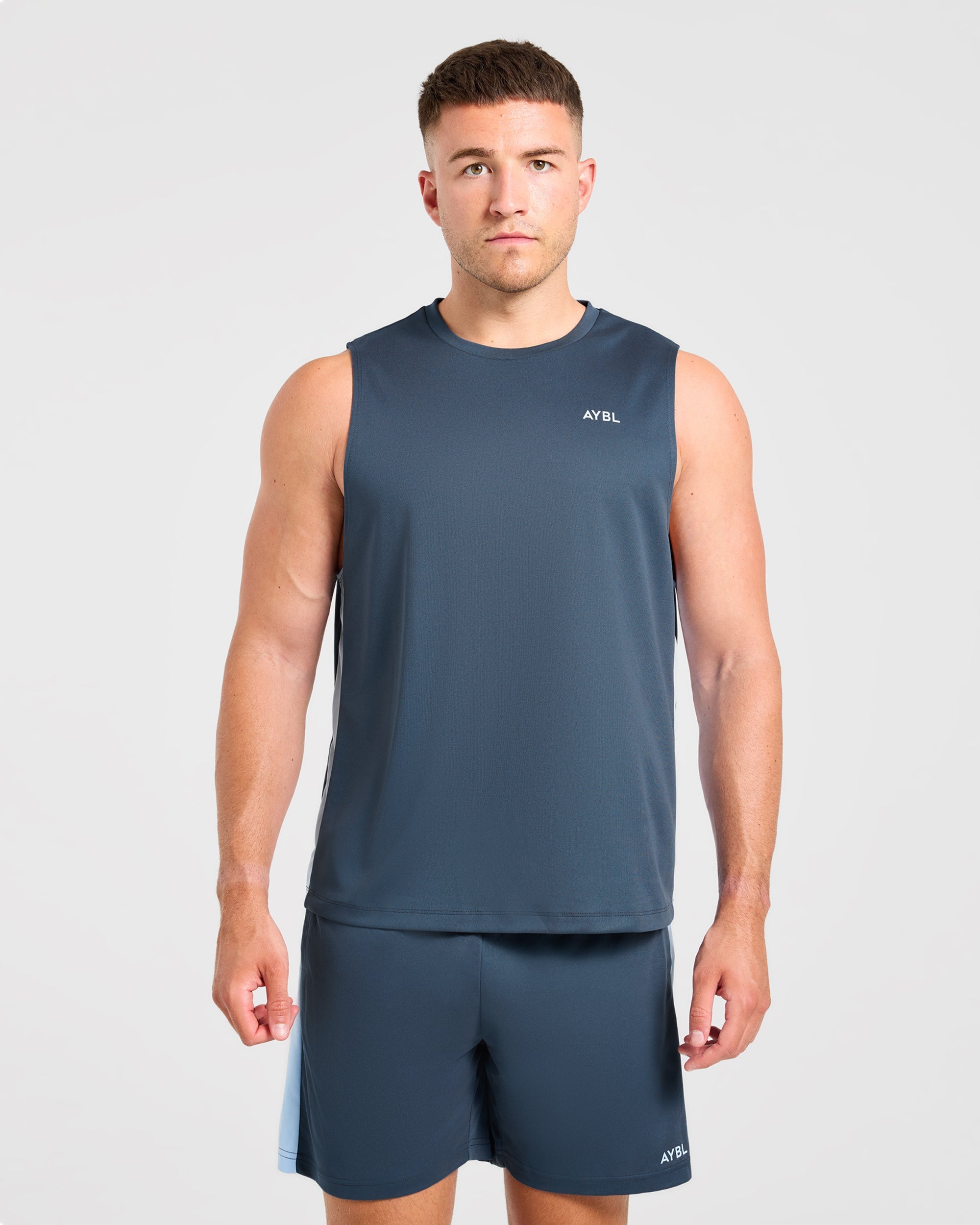 Active Vest - Muted Navy/Light Blue