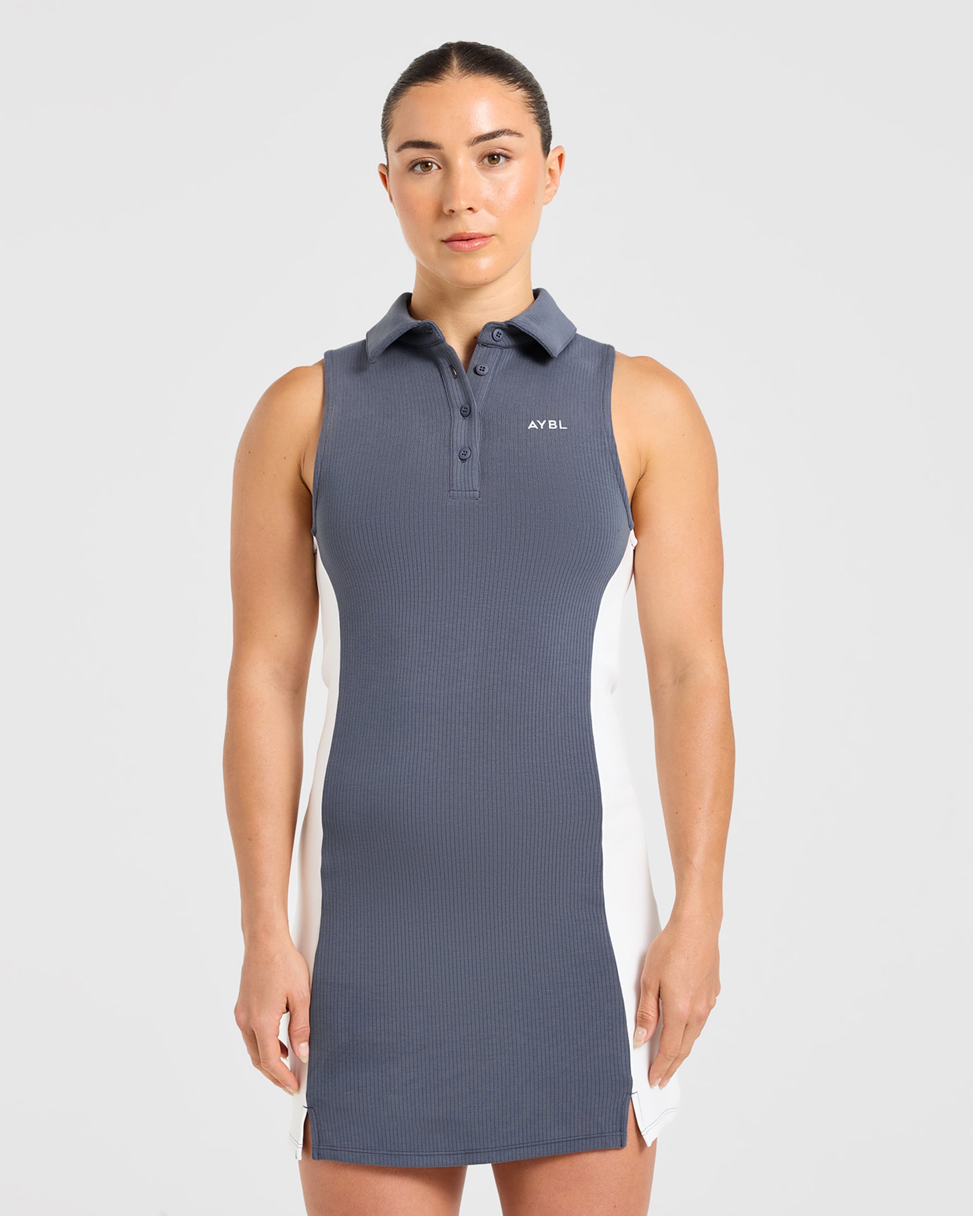 Signature Collar Dress - Steel Blue