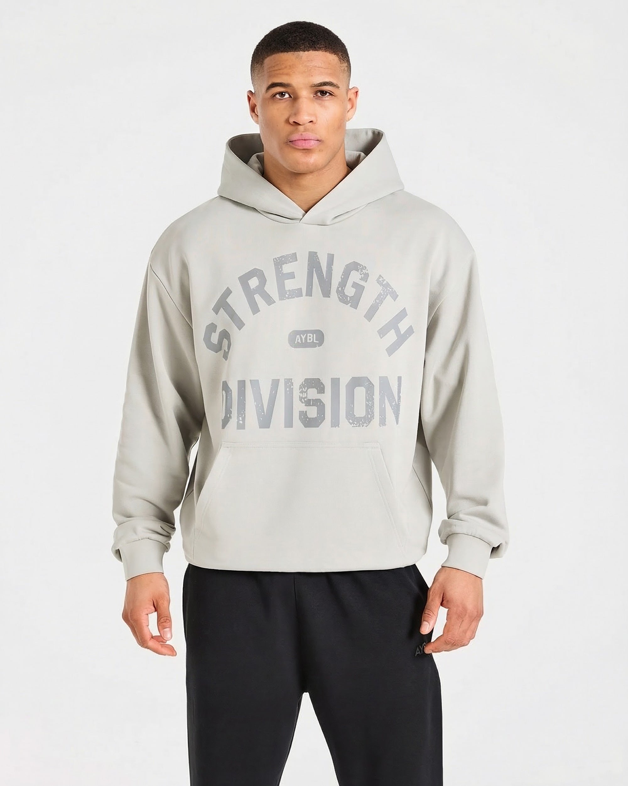 Strength Division Oversized Hoodie - Iced Grey