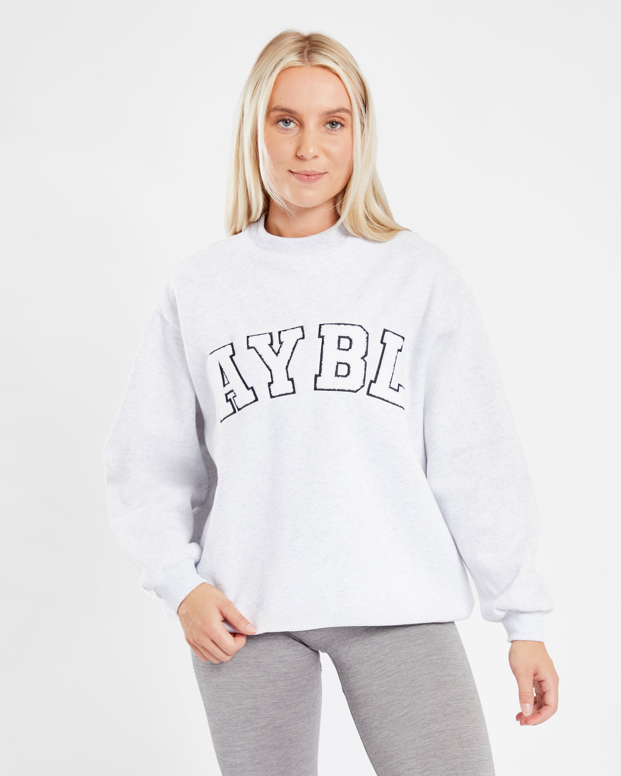 Varsity Oversized Sweatshirt Heather Grey Aybl Usa