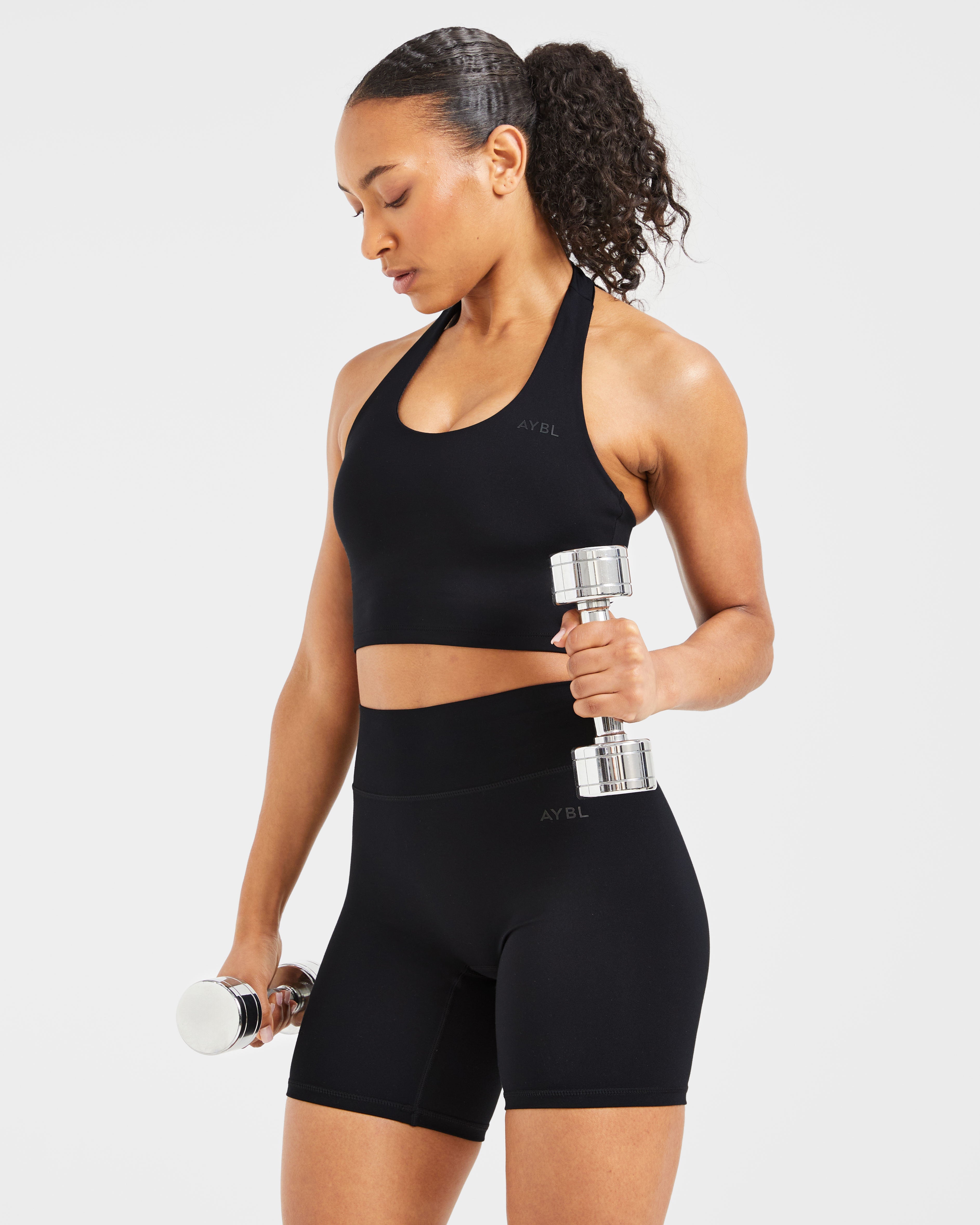 Staple Halterneck Crop Top - Black