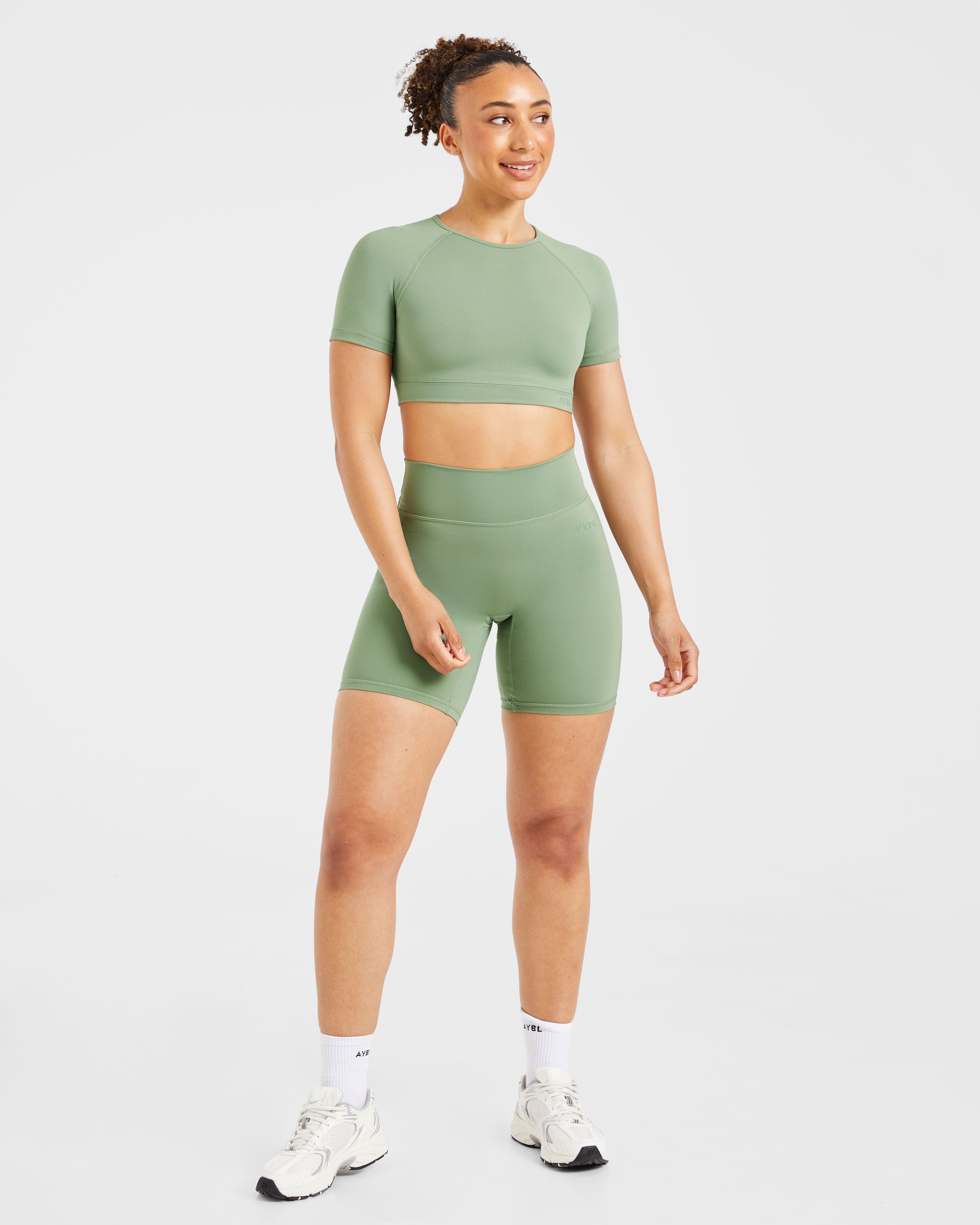 Staple Crop Top - Olive Green