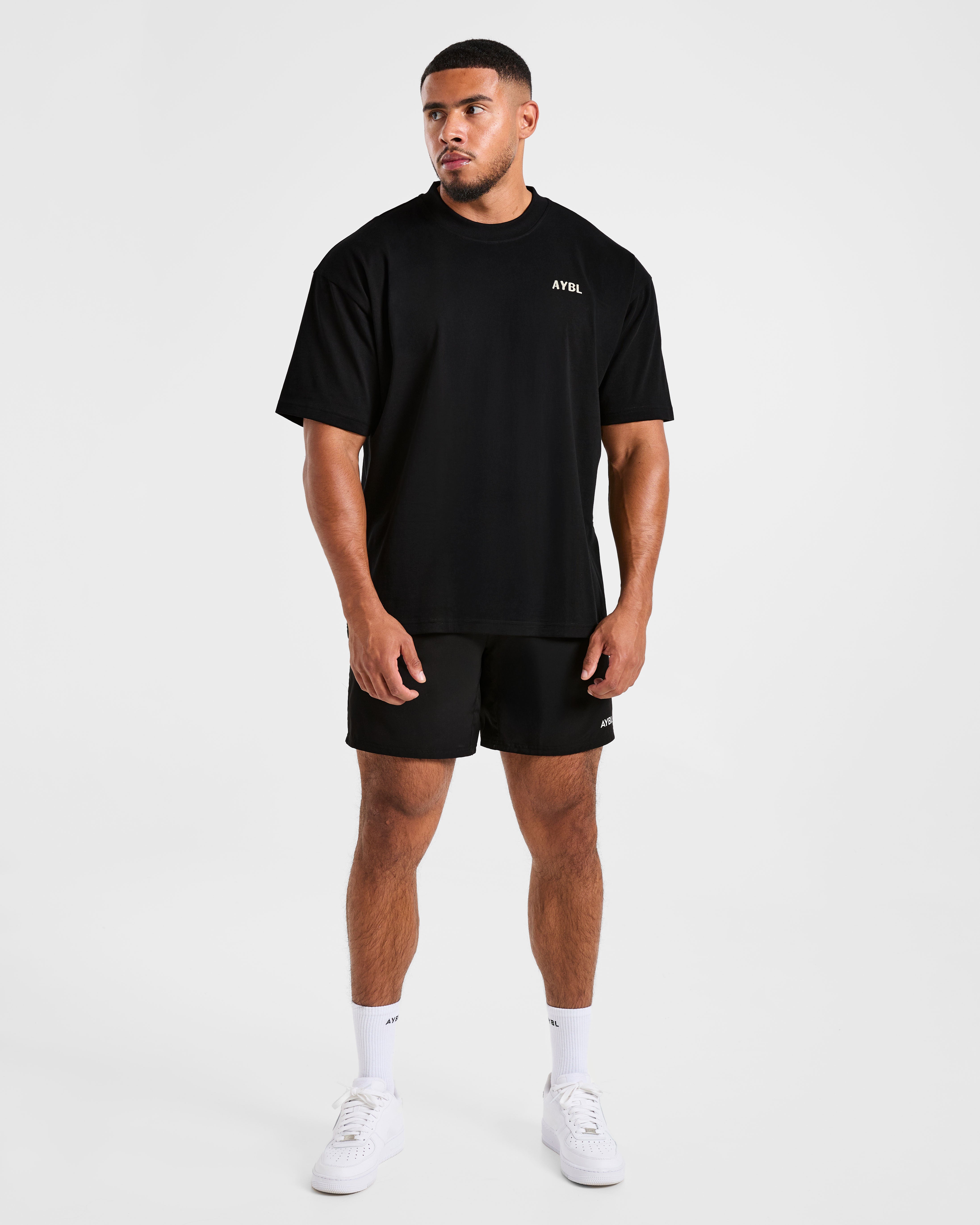 Lift Heavy Oversized T Shirt - Black/Off White