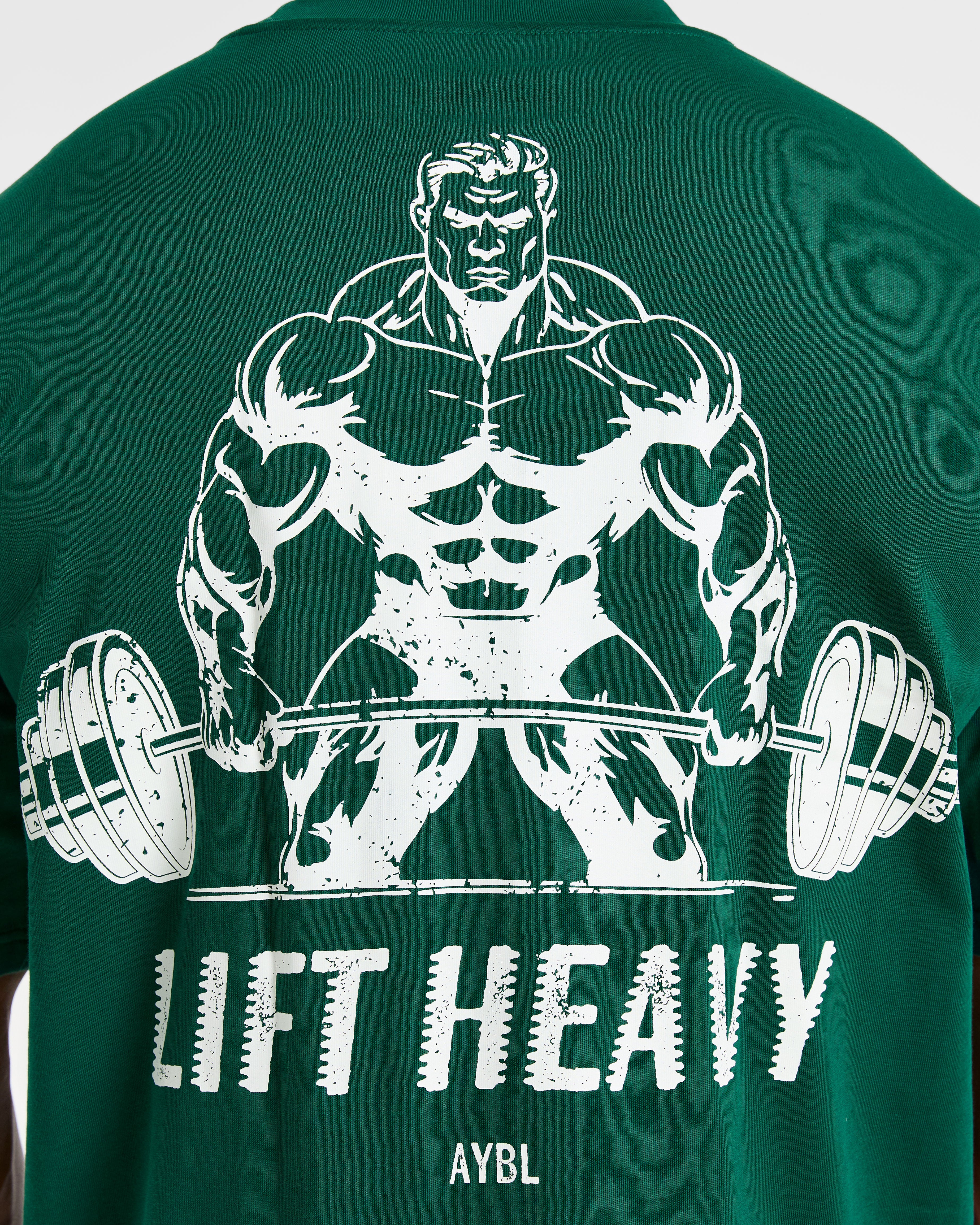 Lift Heavy Oversized T Shirt - Forest Green