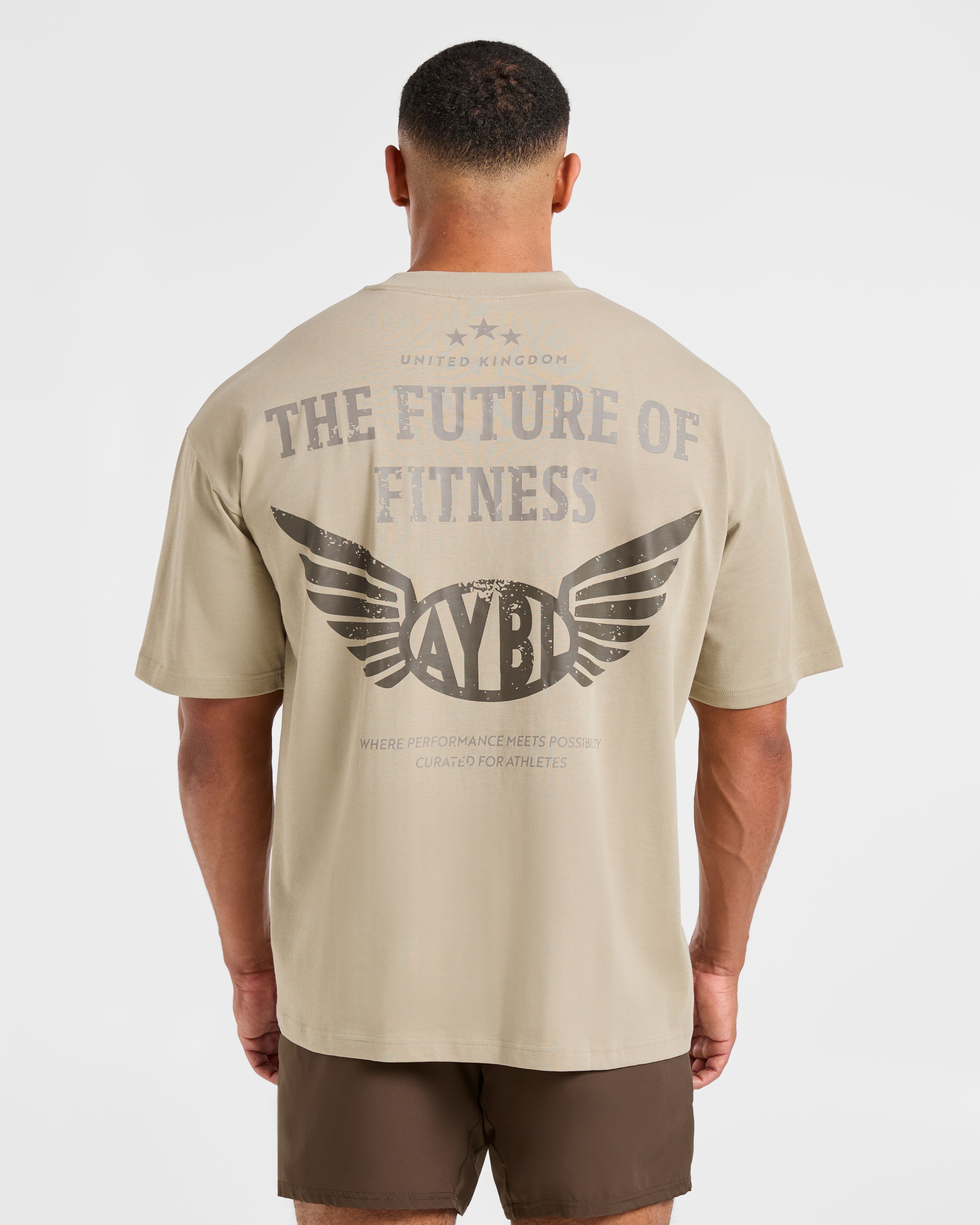 Future Fitness Oversized T Shirt - Dusty Sand