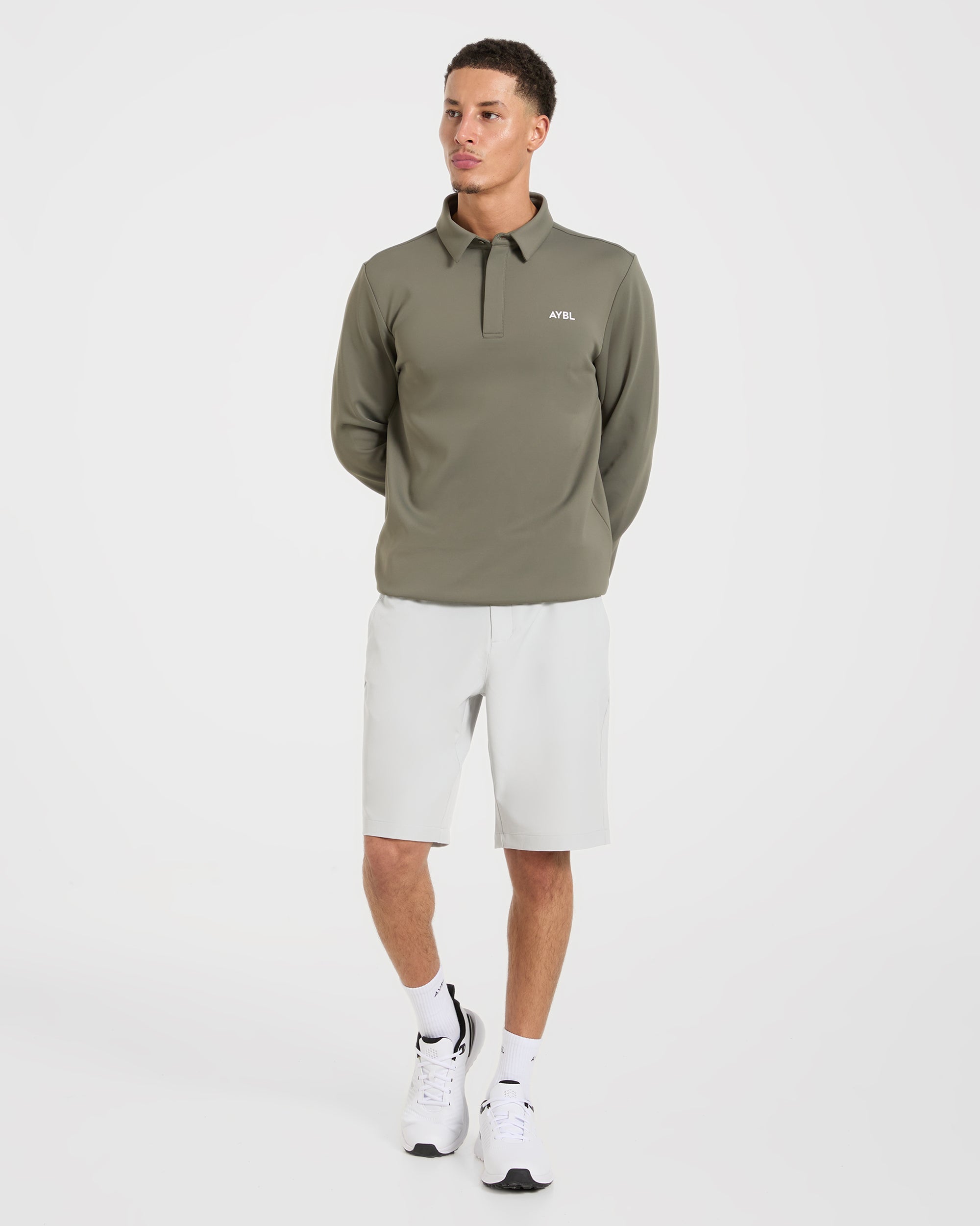 Precision Longsleeve Collared Pullover - Deep Sage
