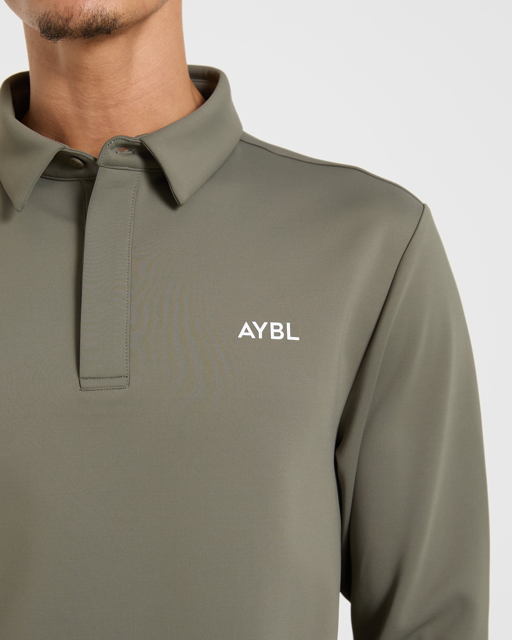 Precision Longsleeve Collared Pullover - Deep Sage