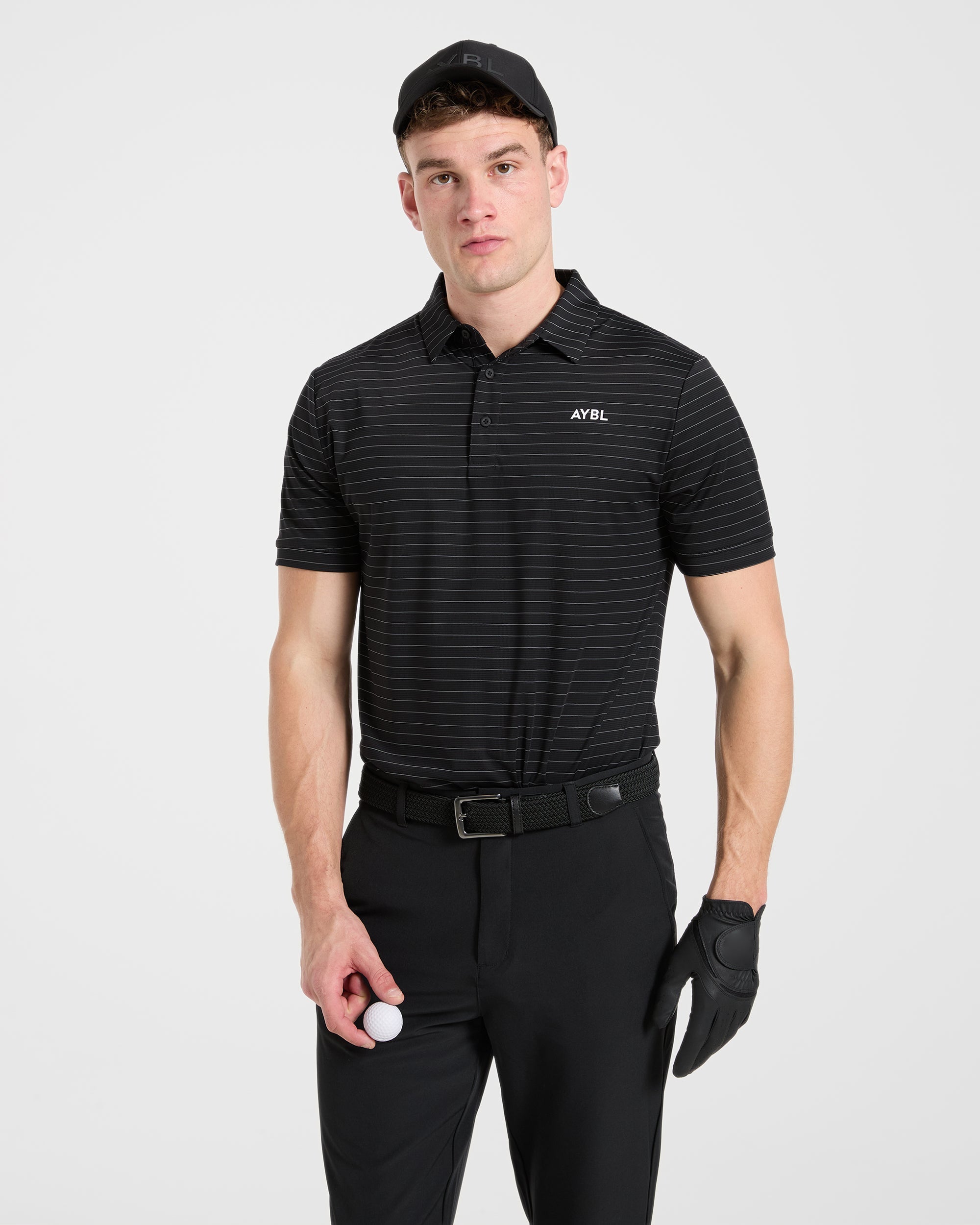 Classic Stripe Polo - Black