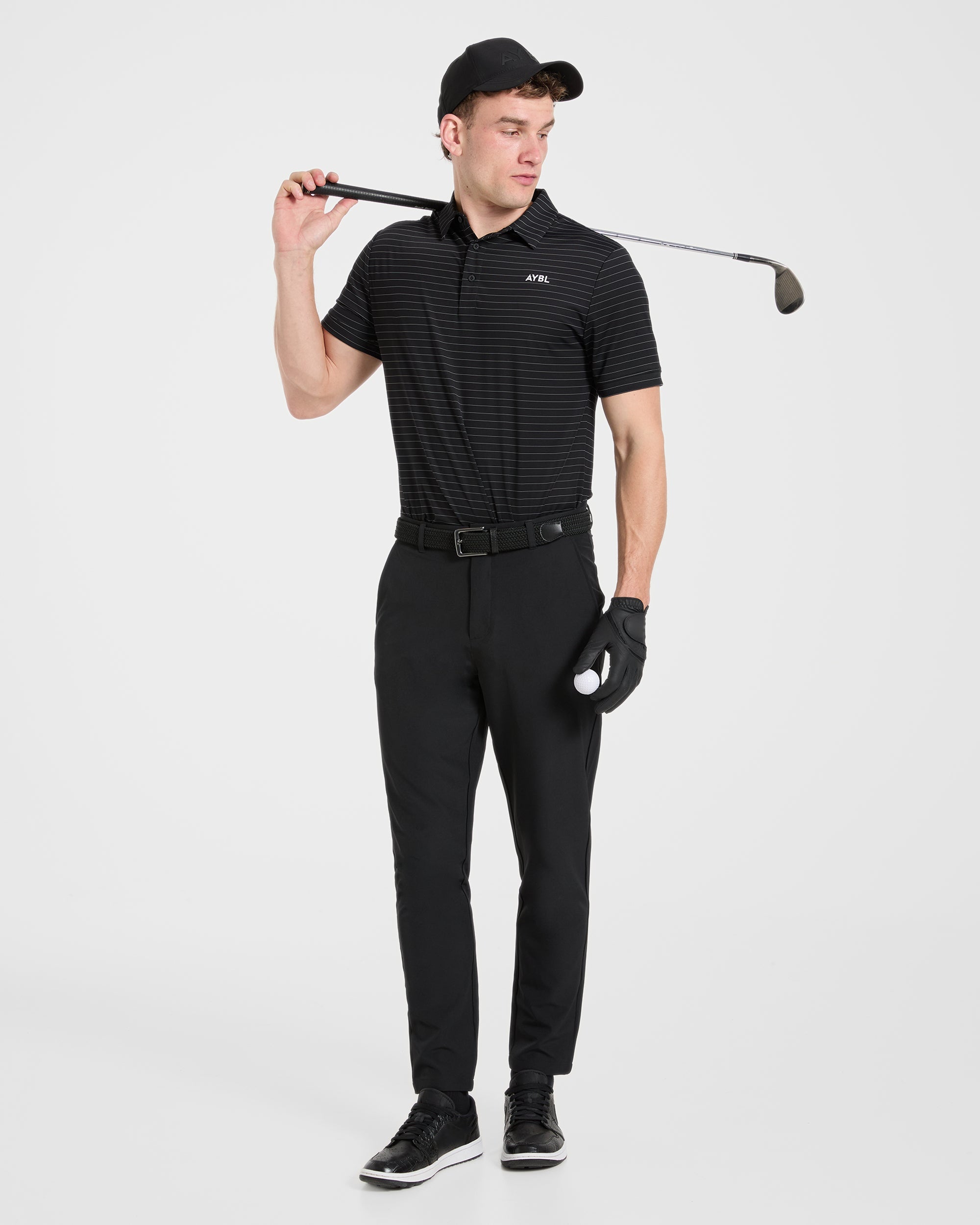 Classic Stripe Polo - Black