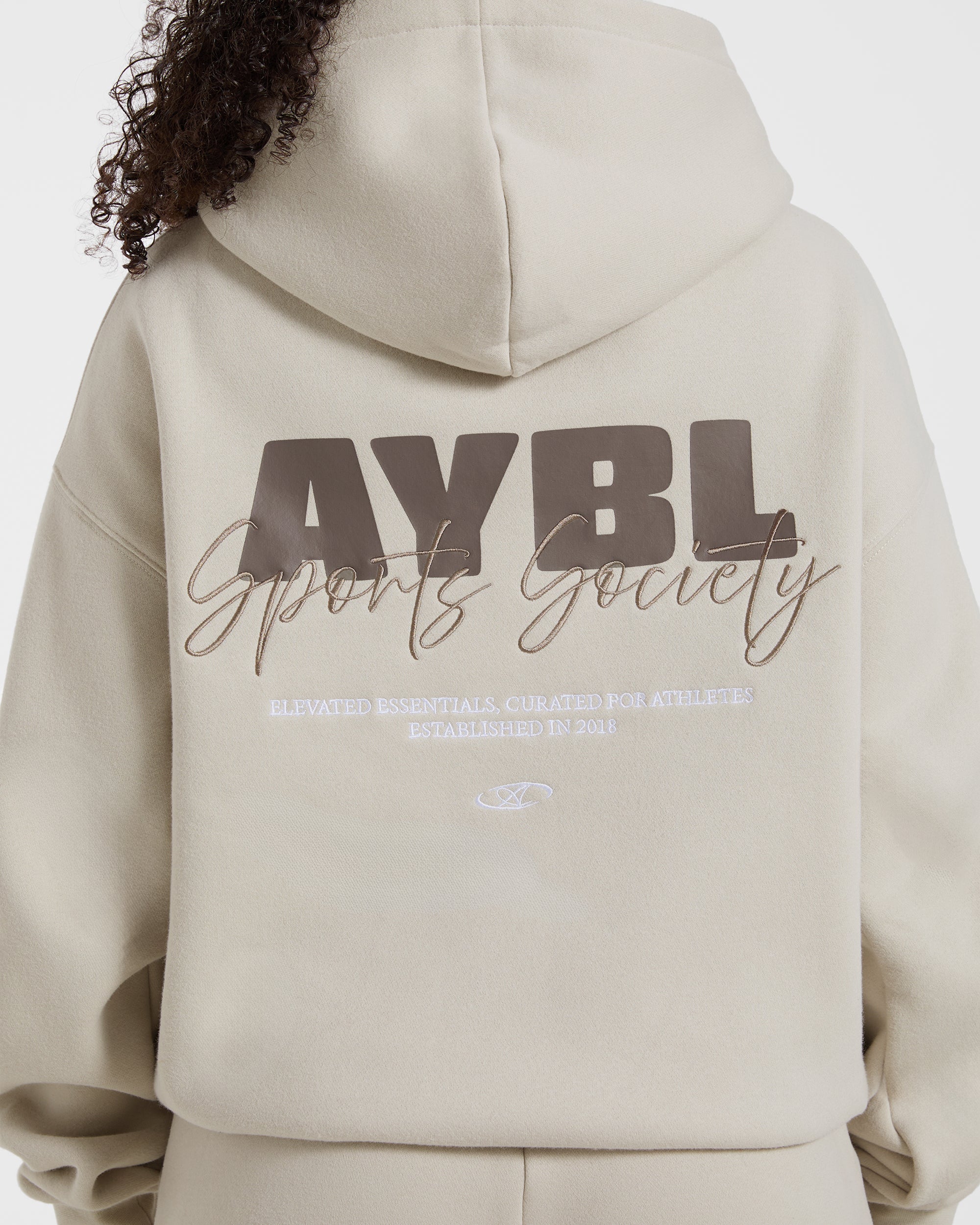 Sports Society Oversized Hoodie - Sand