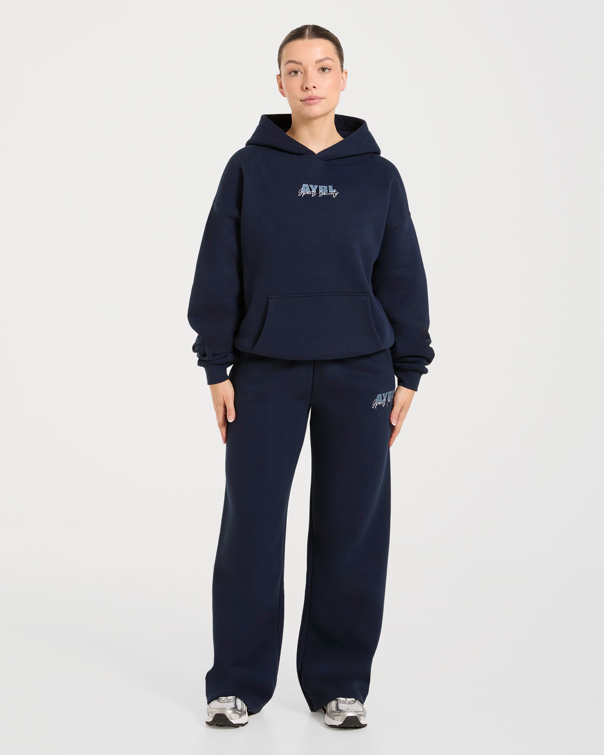 Sports Society Oversized Straight Leg Joggers - Navy