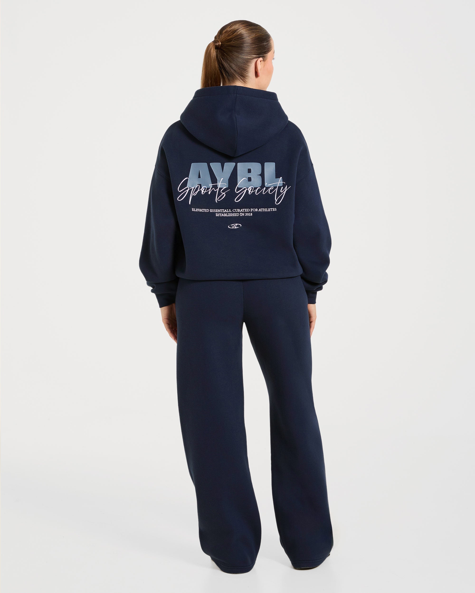 Sports Society Oversized Hoodie - Navy
