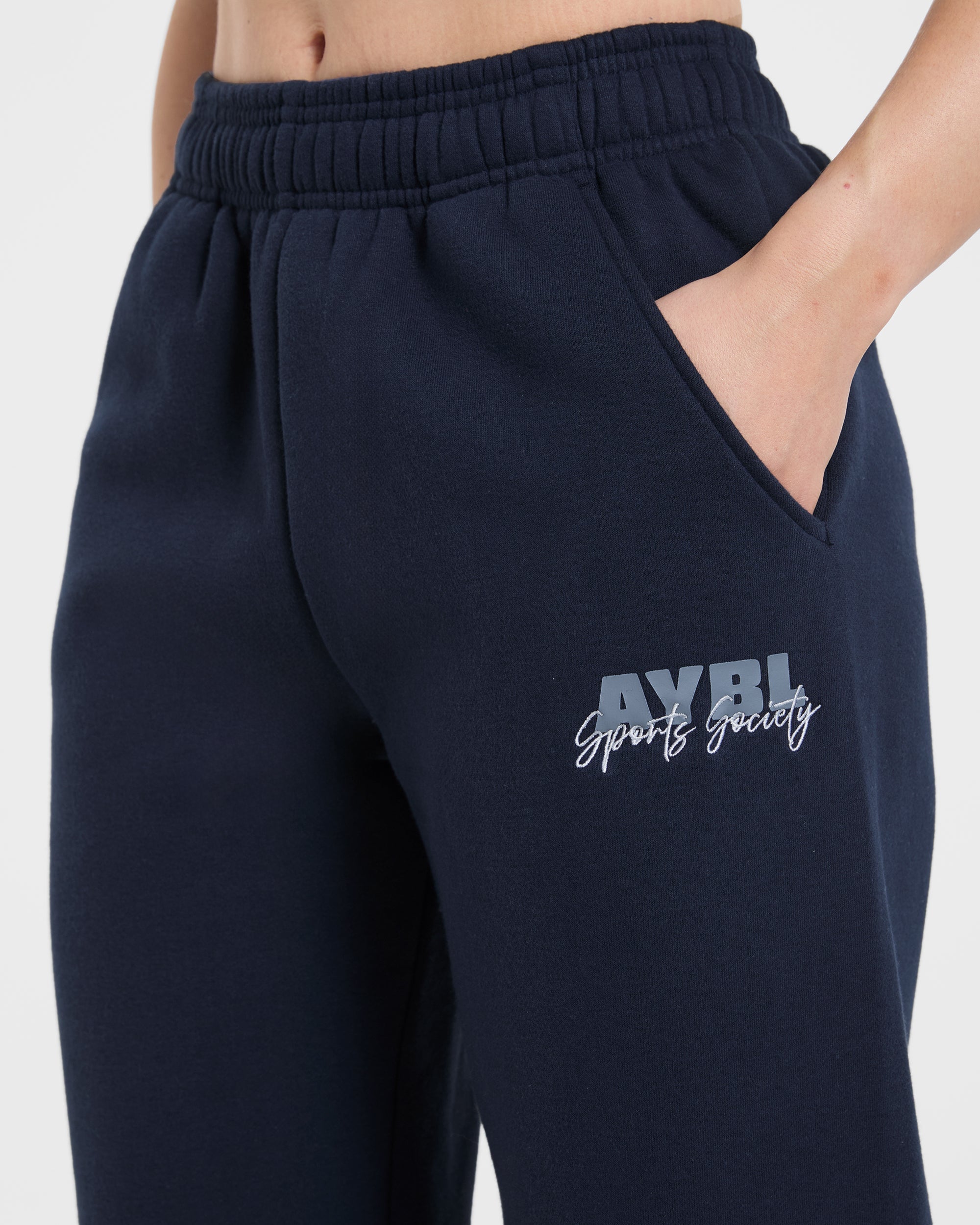 Sports Society Oversized Straight Leg Joggers - Navy